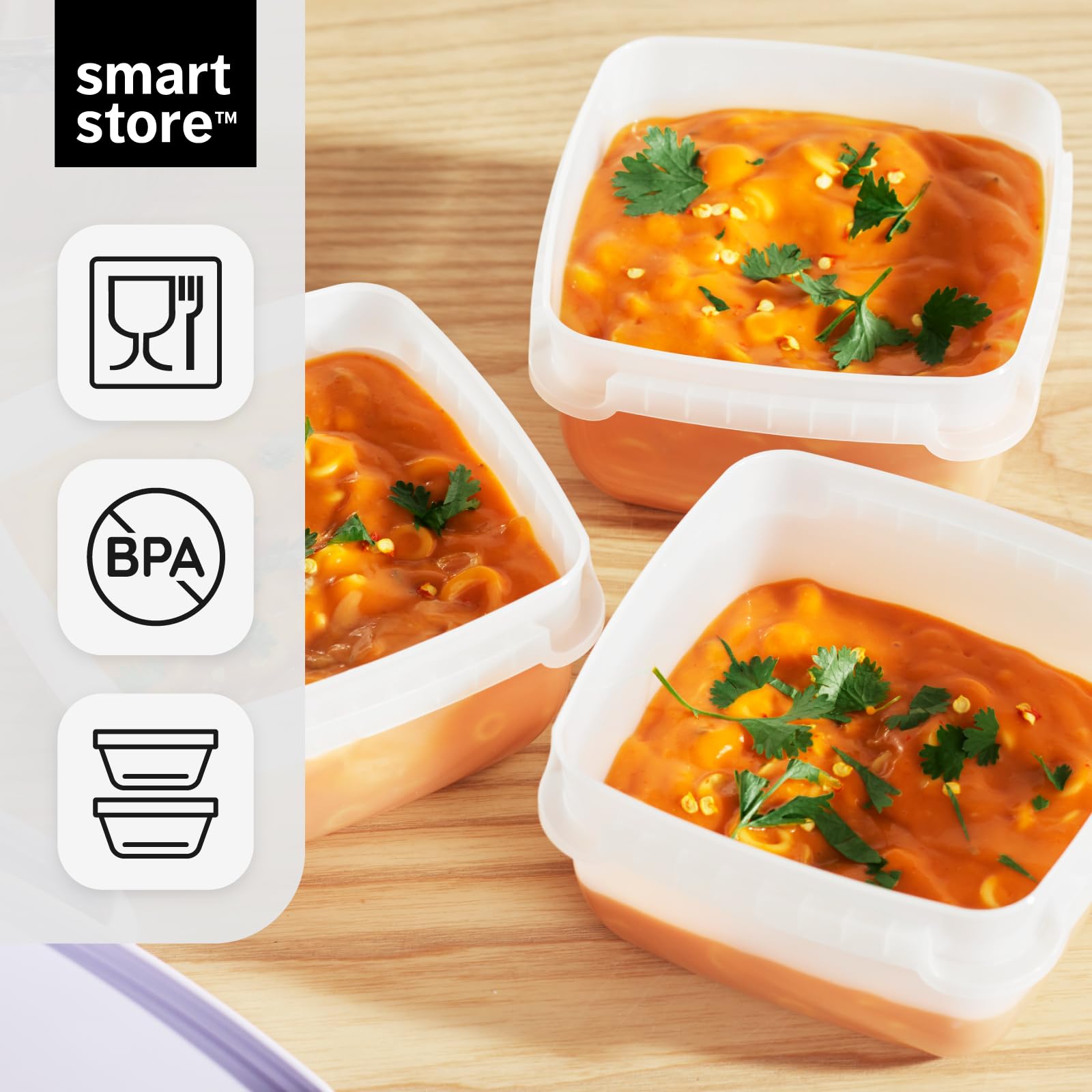 SmartStore Food Storage Containers - 1.2L Set of 2 | Fridge, Freezer, Microwave Safe | BPA Free 5