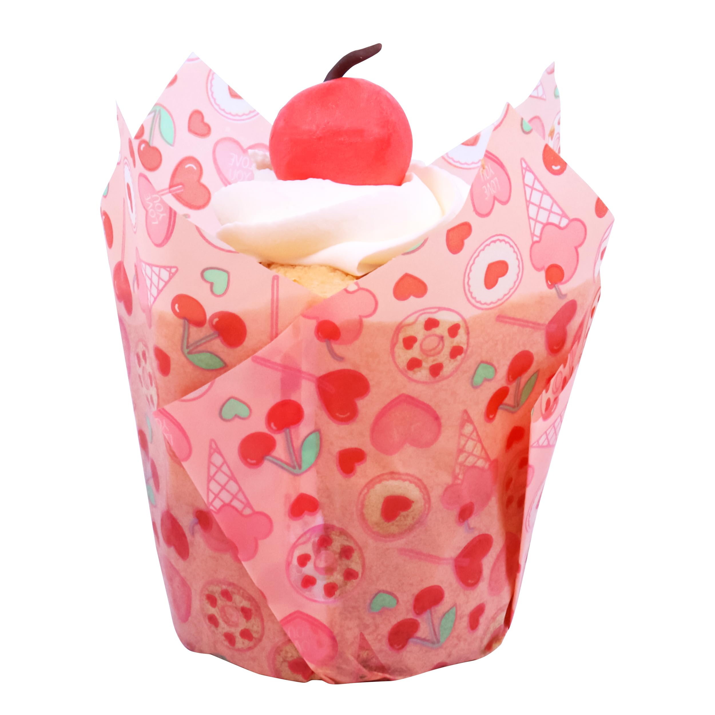 PME Valentines Tulip Muffin Cases - Sweet Love Design | Set of 24 | Grease-Proof Paper 5