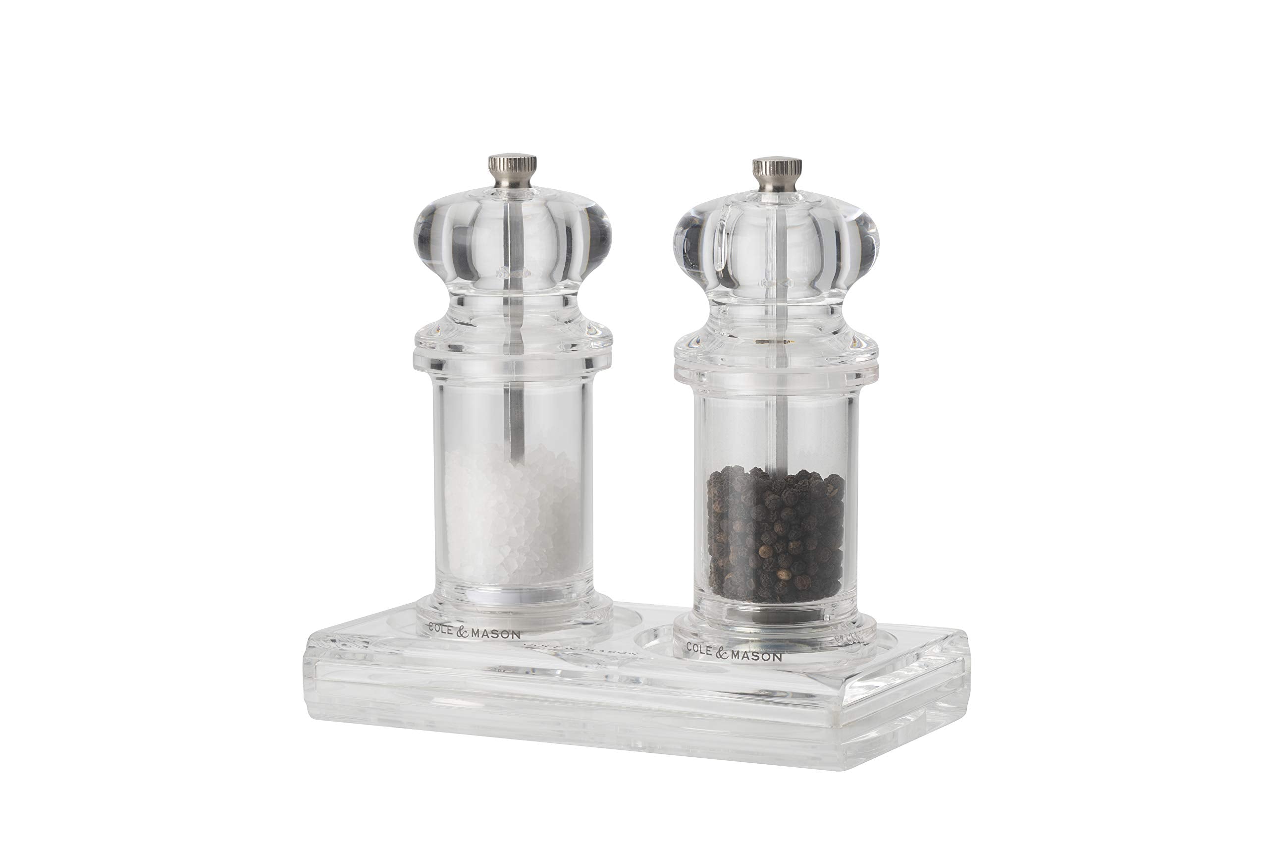 Cole & Mason Ramsgate Clear Acrylic Mill Tray for Salt, Pepper, Oil & Vinegar Mills | 157x95x13mm 4
