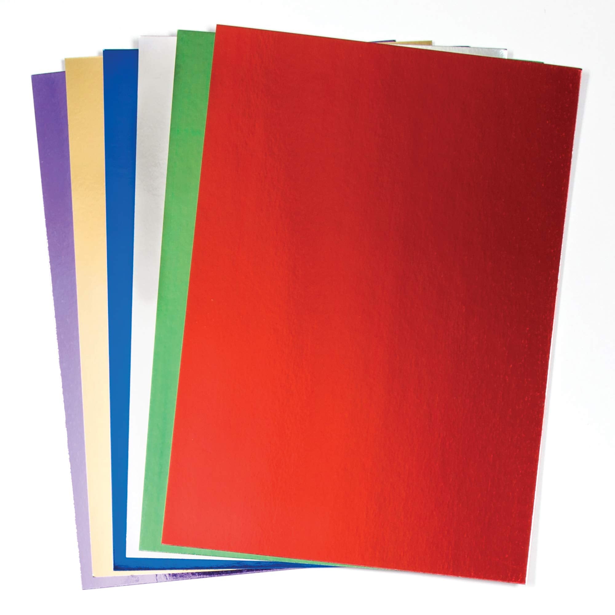 Baker Ross A4 Metallic Card Sheets, 250gsm Card for Kids Scrapbooking and Decoration Making, Pack of 20 1