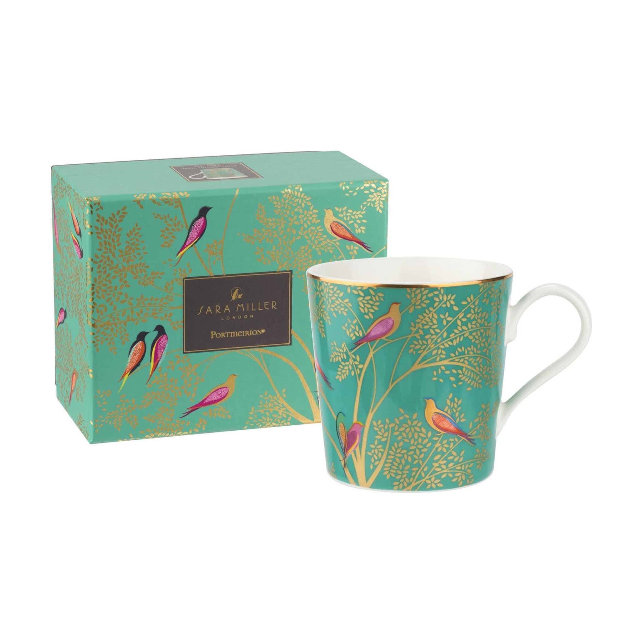 Portmeirion Sara Miller London Chelsea Fine China Coffee Mug - Dark Green | 10oz 1