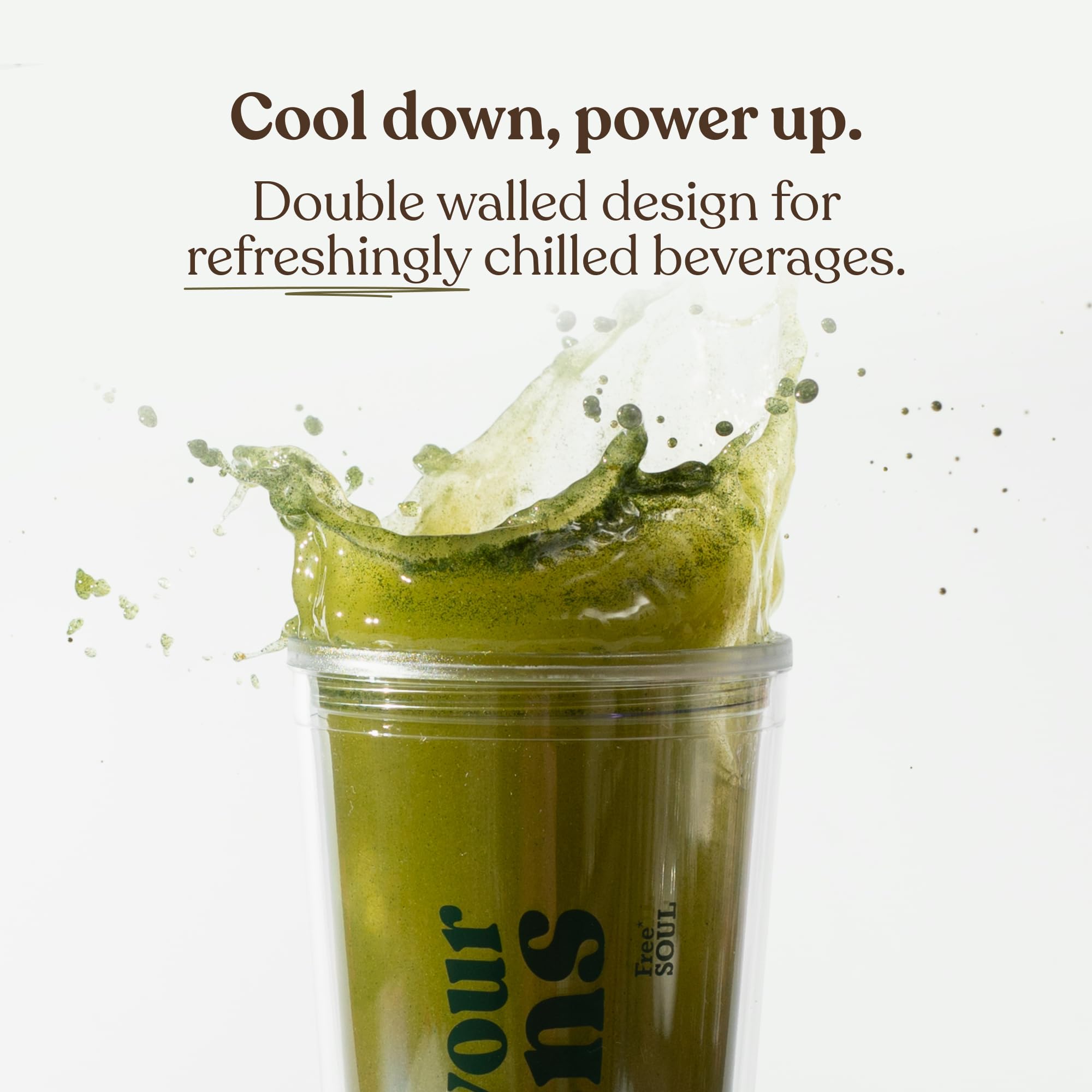 Free Soul Portable Tumbler - 750ml Capacity | Leak Proof Straw Lid | Greens Sip Cup 6