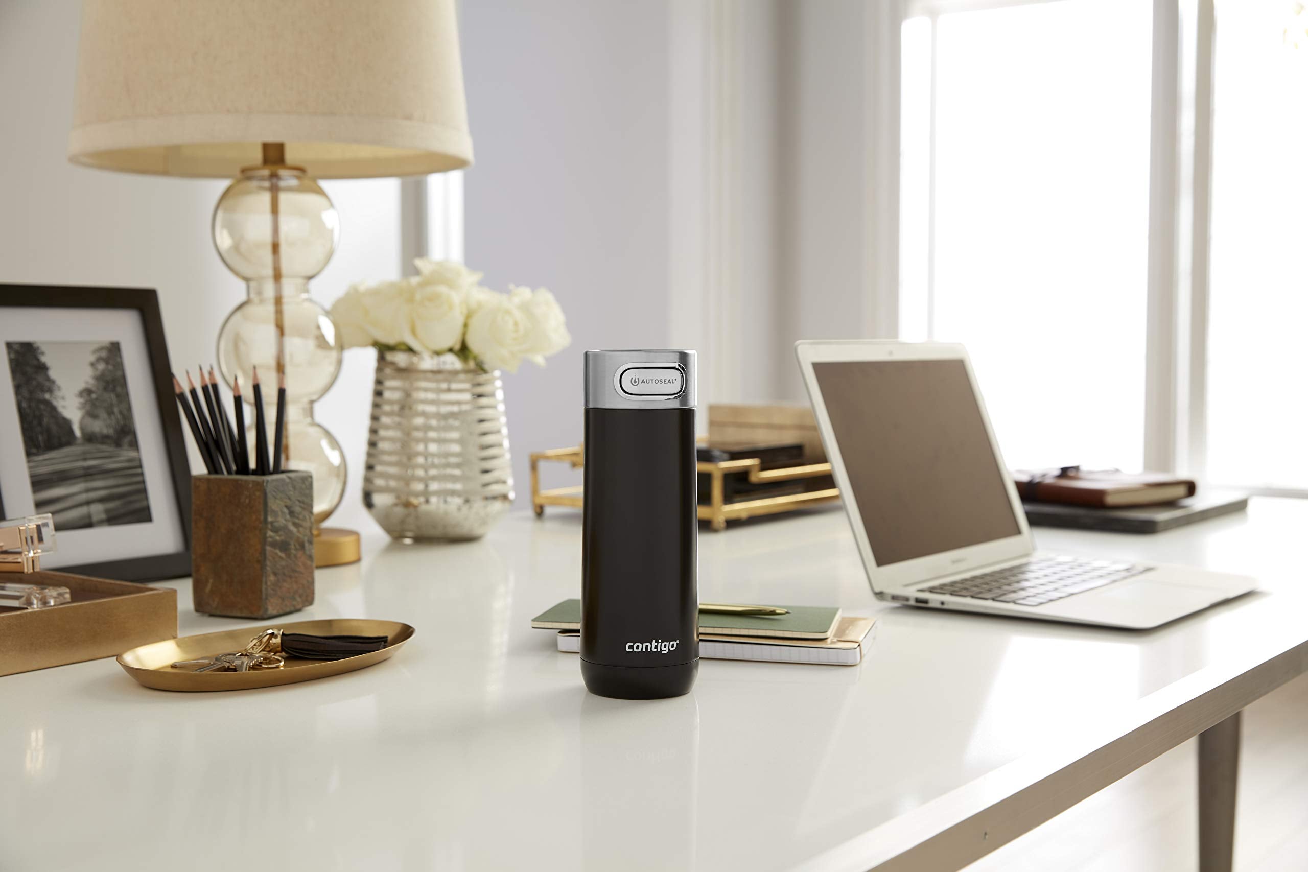 Contigo Luxe Autoseal Travel Mug - 470ml Stainless Steel Thermal, Leakproof, Licorice 7