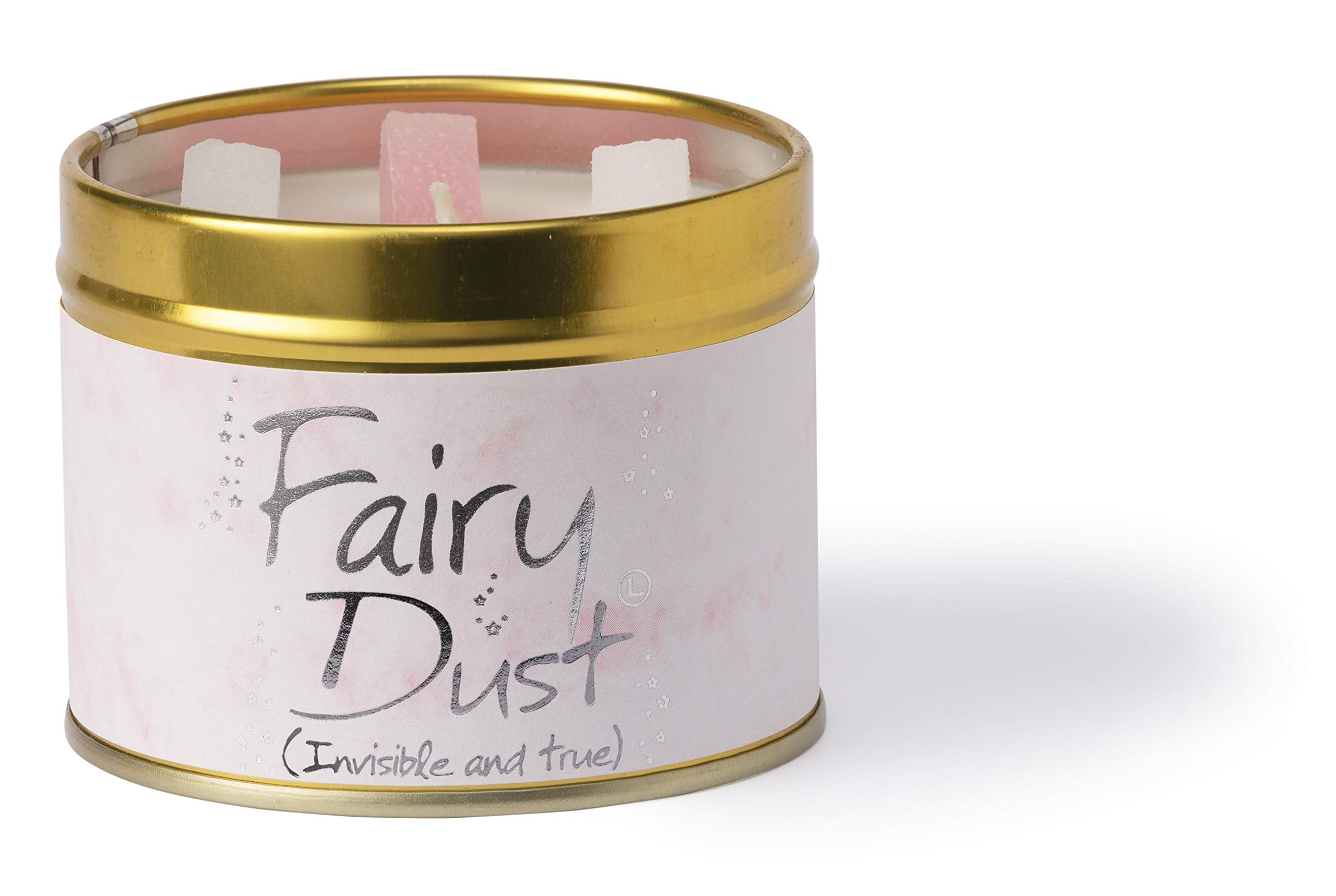 Lily-Flame Fairy Dust Tin Candle - Pink Wax, 35 Hour Burn Time | Vegan & Cruelty-Free 2