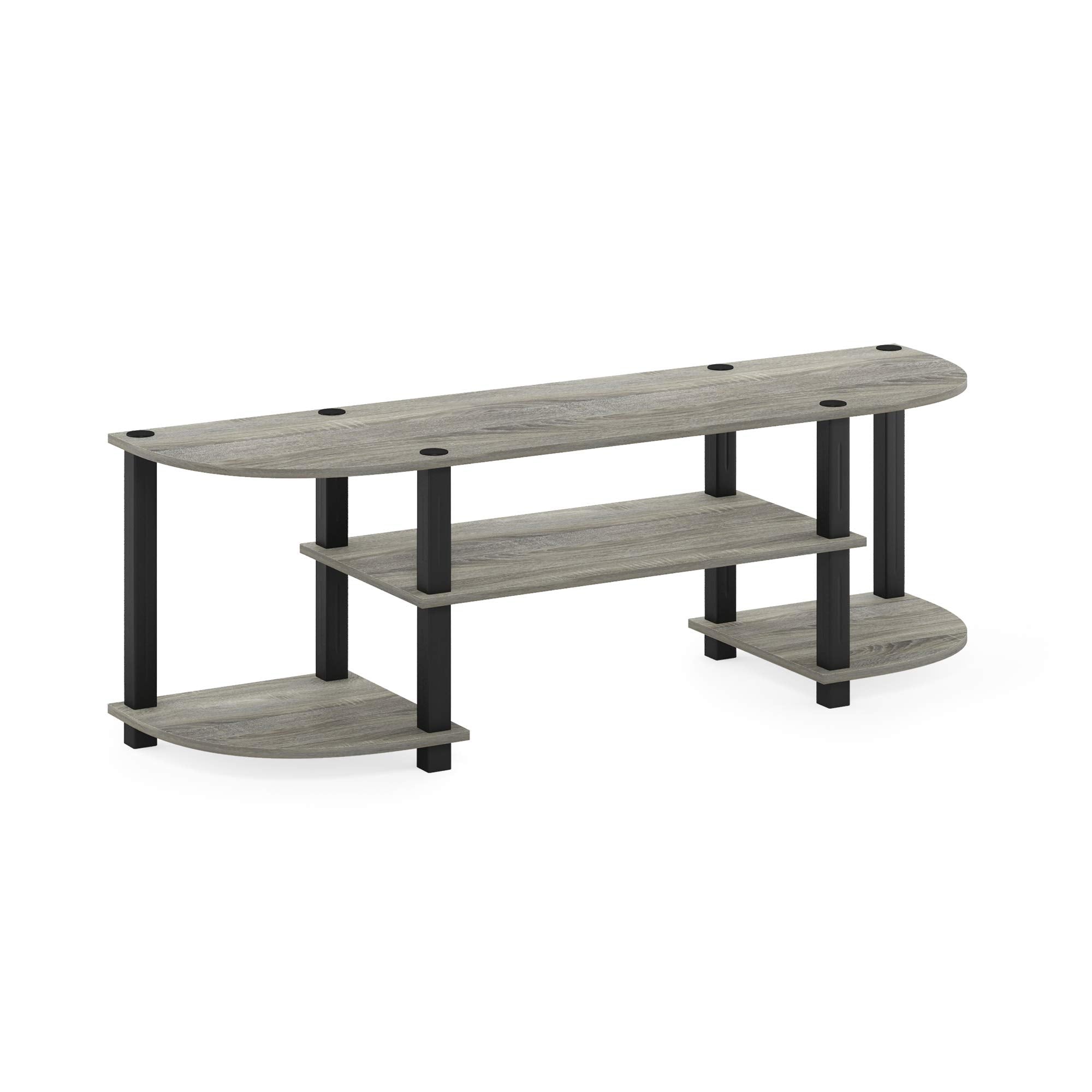 Furinno TURN-S-TUBE TV Stand - Fits Up to 55 Inch TV | 120cm Wide | French Oak/Black 5