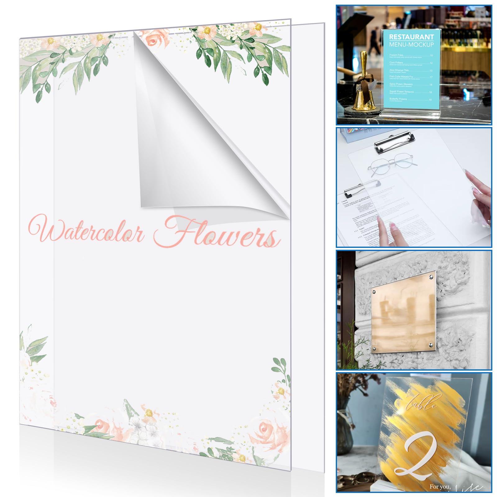 ASelected 2 Pcs Clear Acrylic Sheets A2 594x420mm 2mm Thick Transparent Plastic Sheets for Framing 7