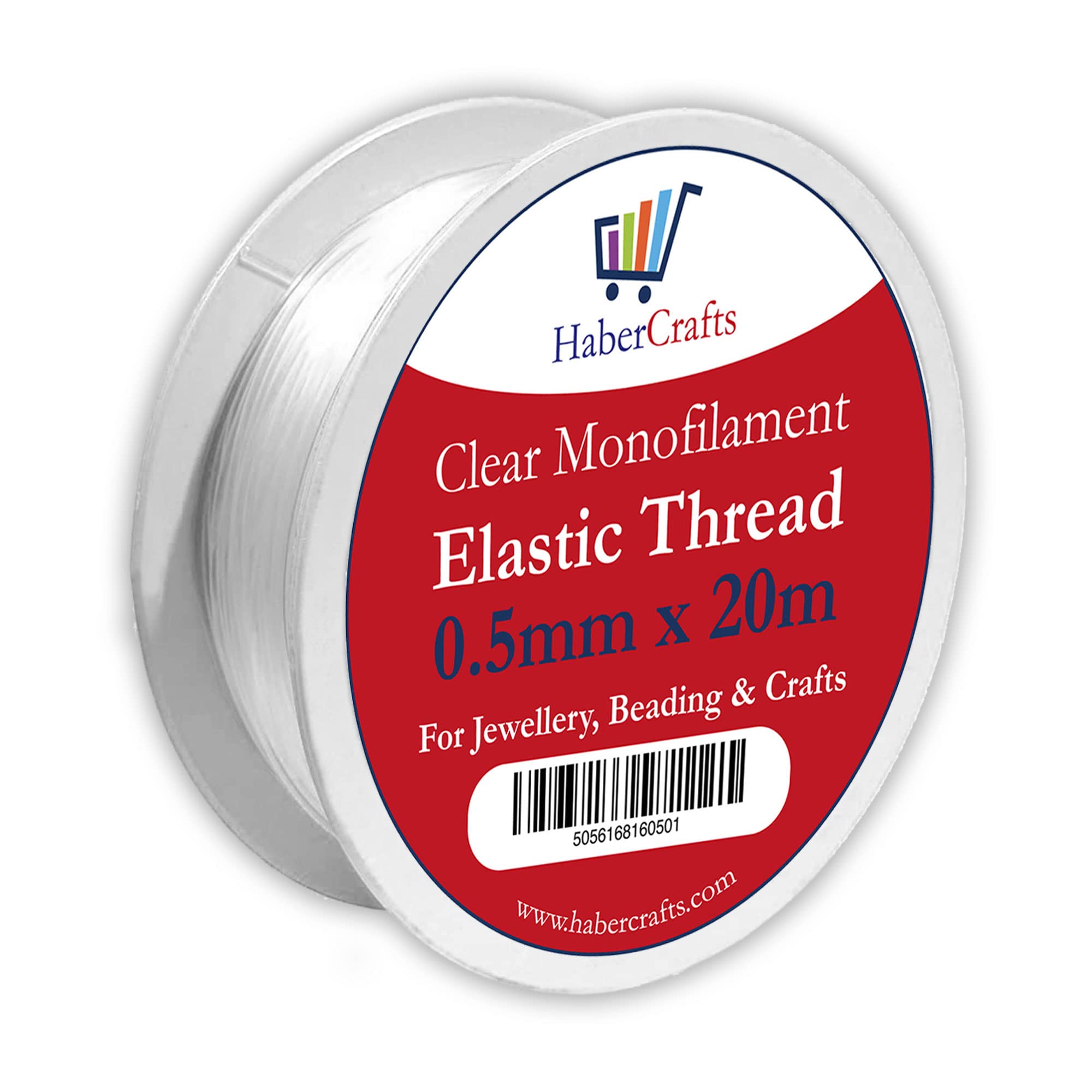 Habercrafts Clear Elastic Nylon Thread - 0.5mm Diameter, 20 Meters Length for Bracelet Making 1