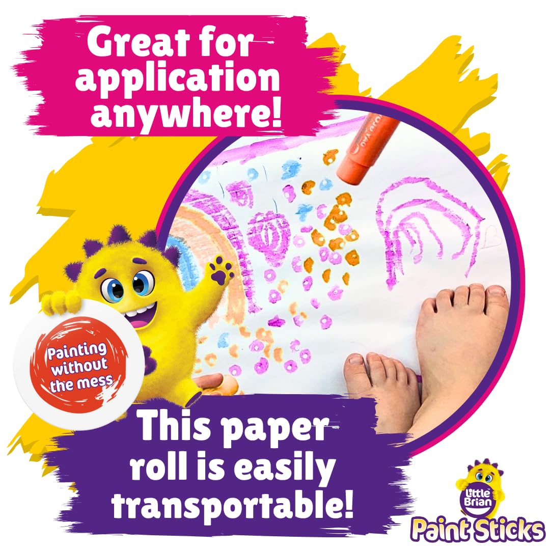 Little Brian Paint Sticks Paper Roll - 15m x 30cm for Travel & Art Activities | 70 GSM 6