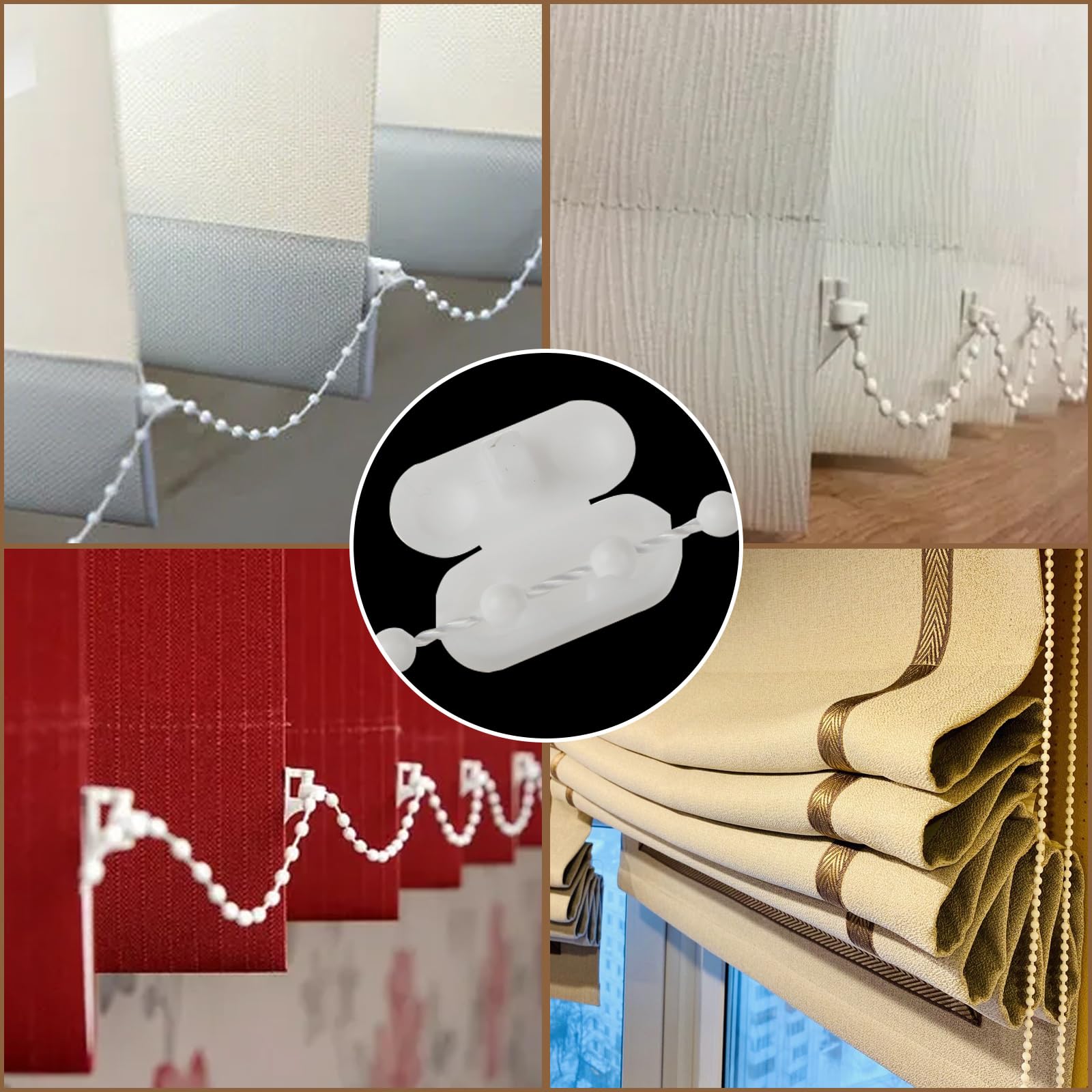 ASelected Vertical Blind Chain Repair Kit - 20 Meter Chain with 200 Clips & 5 Connectors | Durable Plastic 7