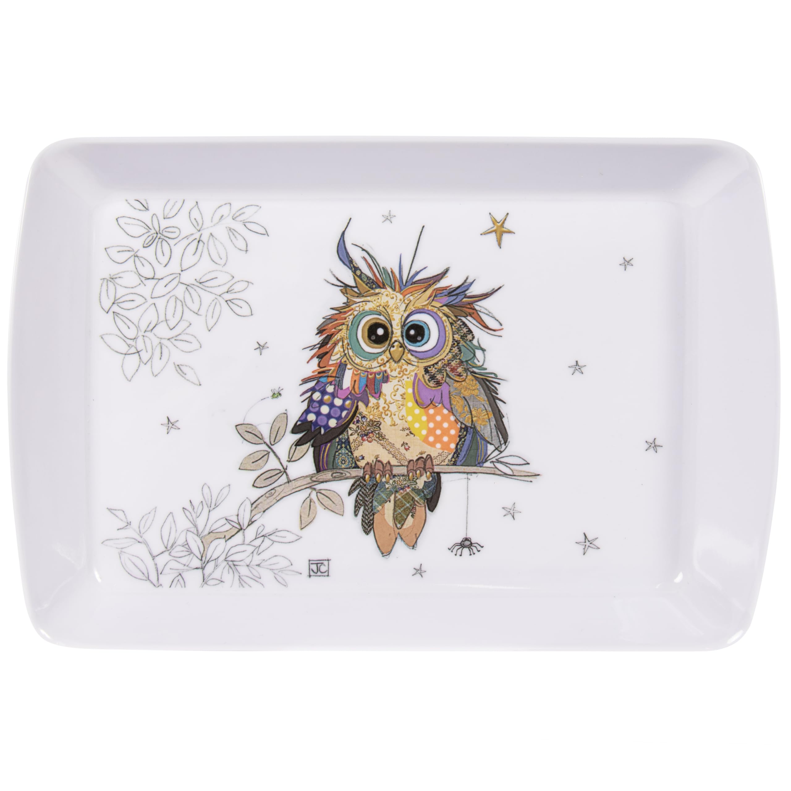 Lesser & Pavey Bug Art Otto Owl Plastic Serving Tray | 23 x 15.7 cm | Dishwasher Safe 1