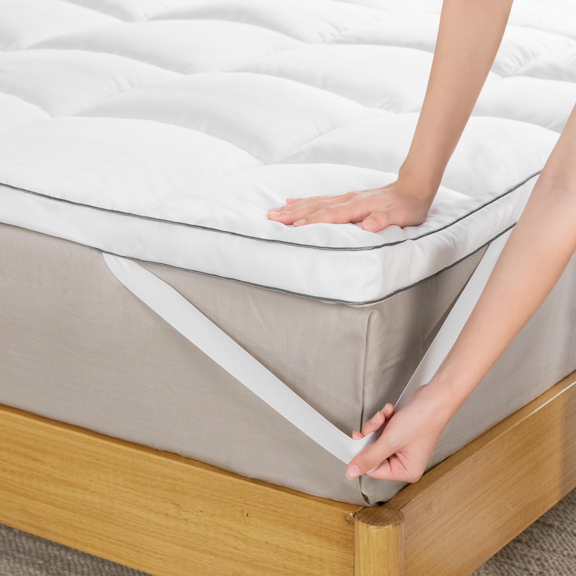 Zinus Cooling Bamboo Mattress Topper - 5 cm Thick | 135 x 190 cm Double Size | Machine Washable 6