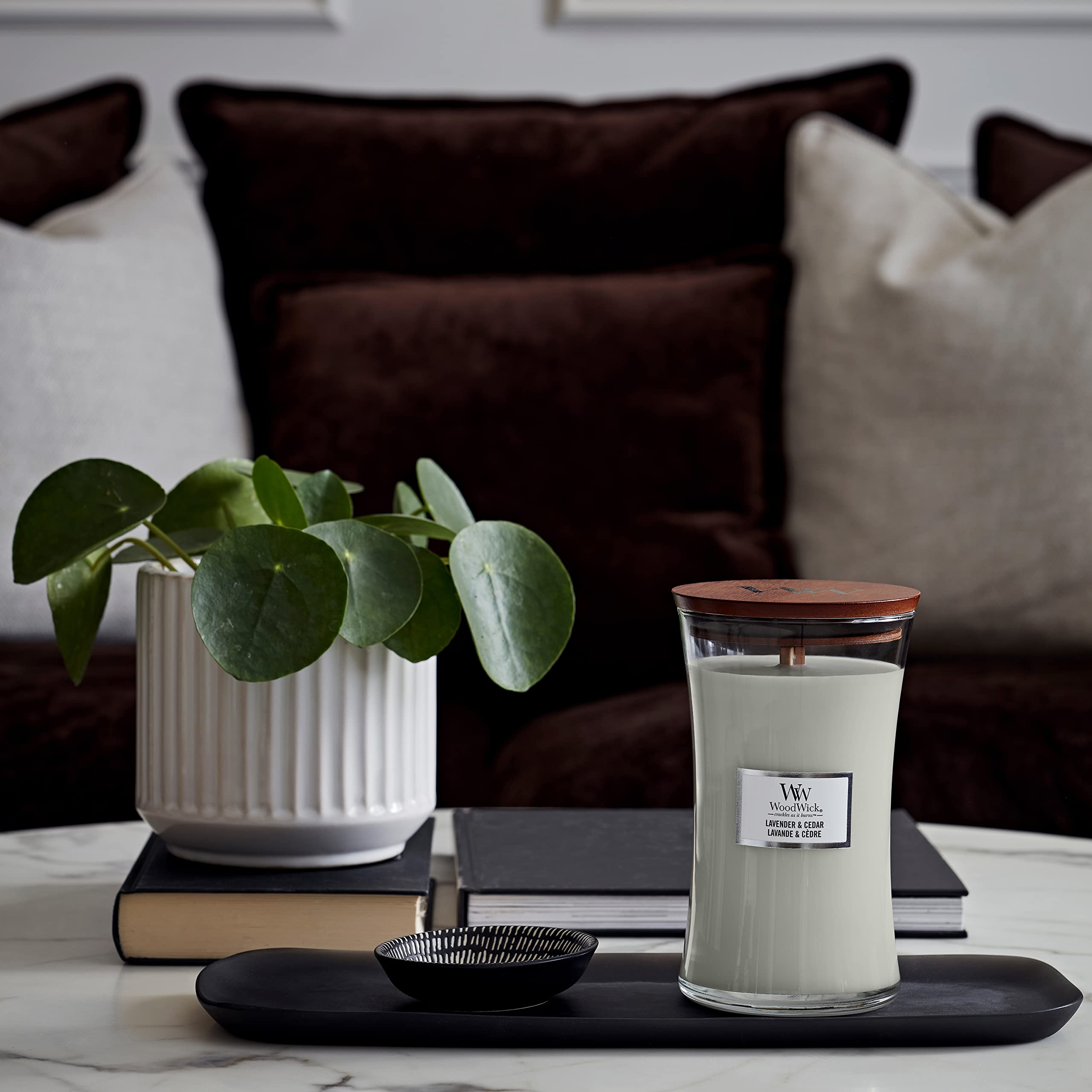 WoodWick Large Hourglass Scented Candle - Lavender & Cedar Scent | Crackling Wooden Wick 6