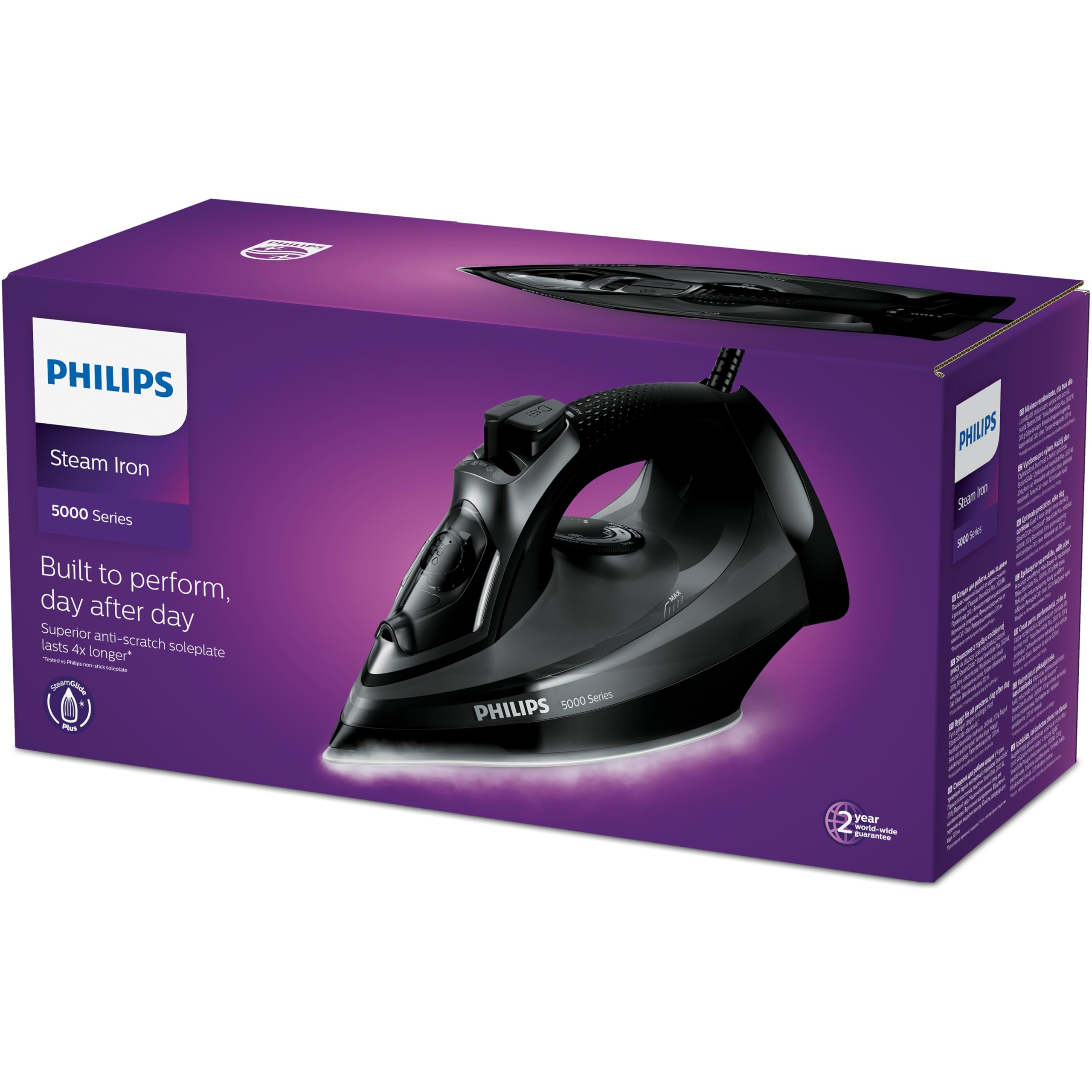 Philips Steam Iron 5000 Series - 2600W Quick Heat-Up | 45g/min Continuous Steam | 200g Boost 8
