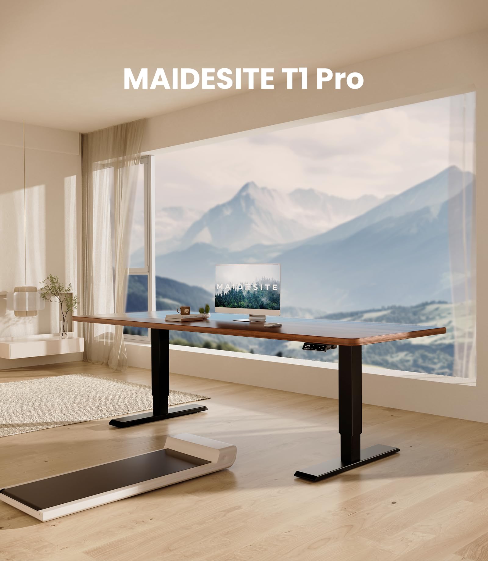 MAIDeSITe Electric Standing Desk Frame - Two-Stage Height Adjustable | 72-120 cm Range | 80kg Load