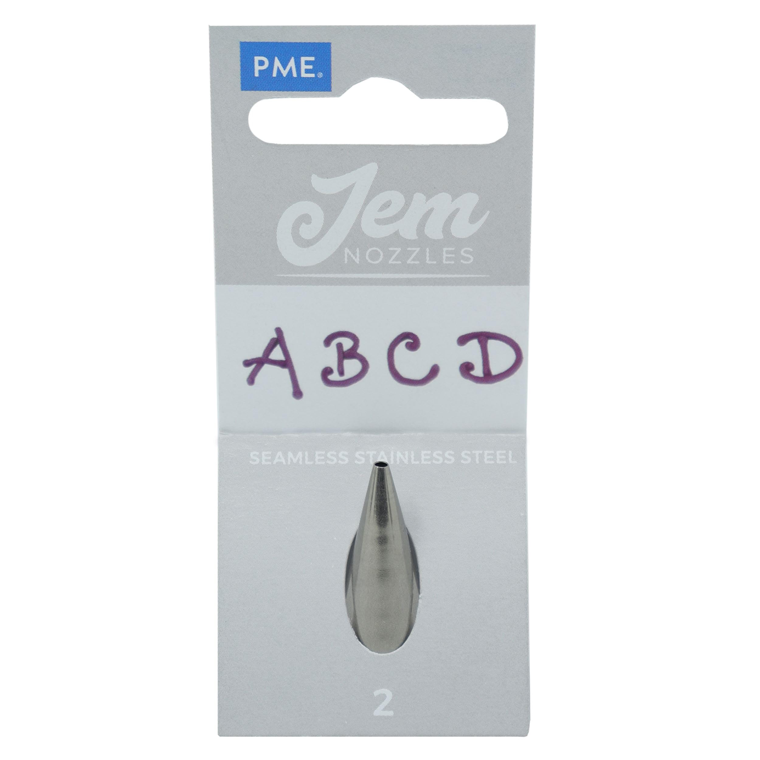 PME JEM Round Piping Nozzle No. 2 | 1.5mm Tip | Seamless Stainless Steel 1