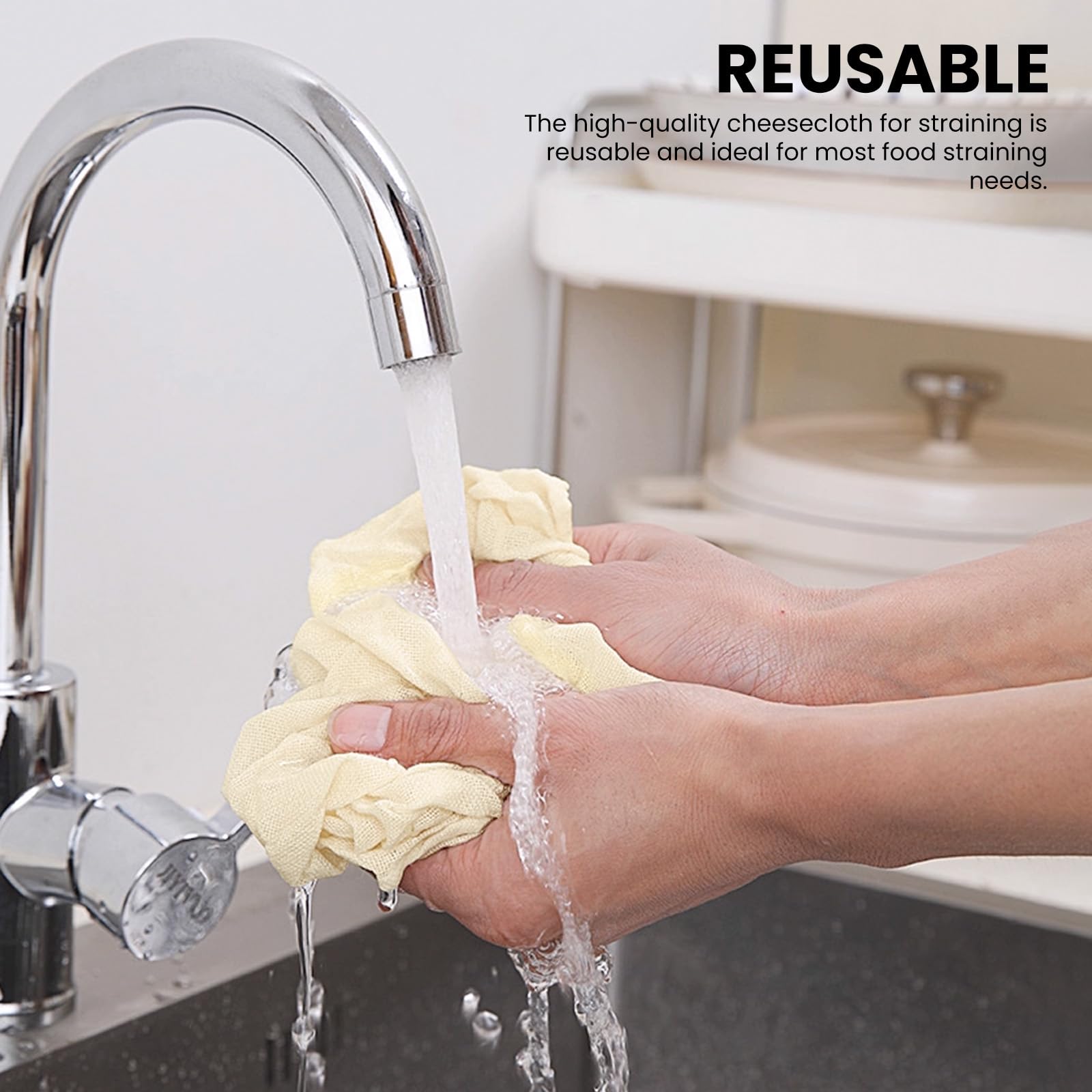 Admygo 4 Pcs Cheese Cloths for Straining - Reusable Unbleached Cotton, 50x50 cm 7