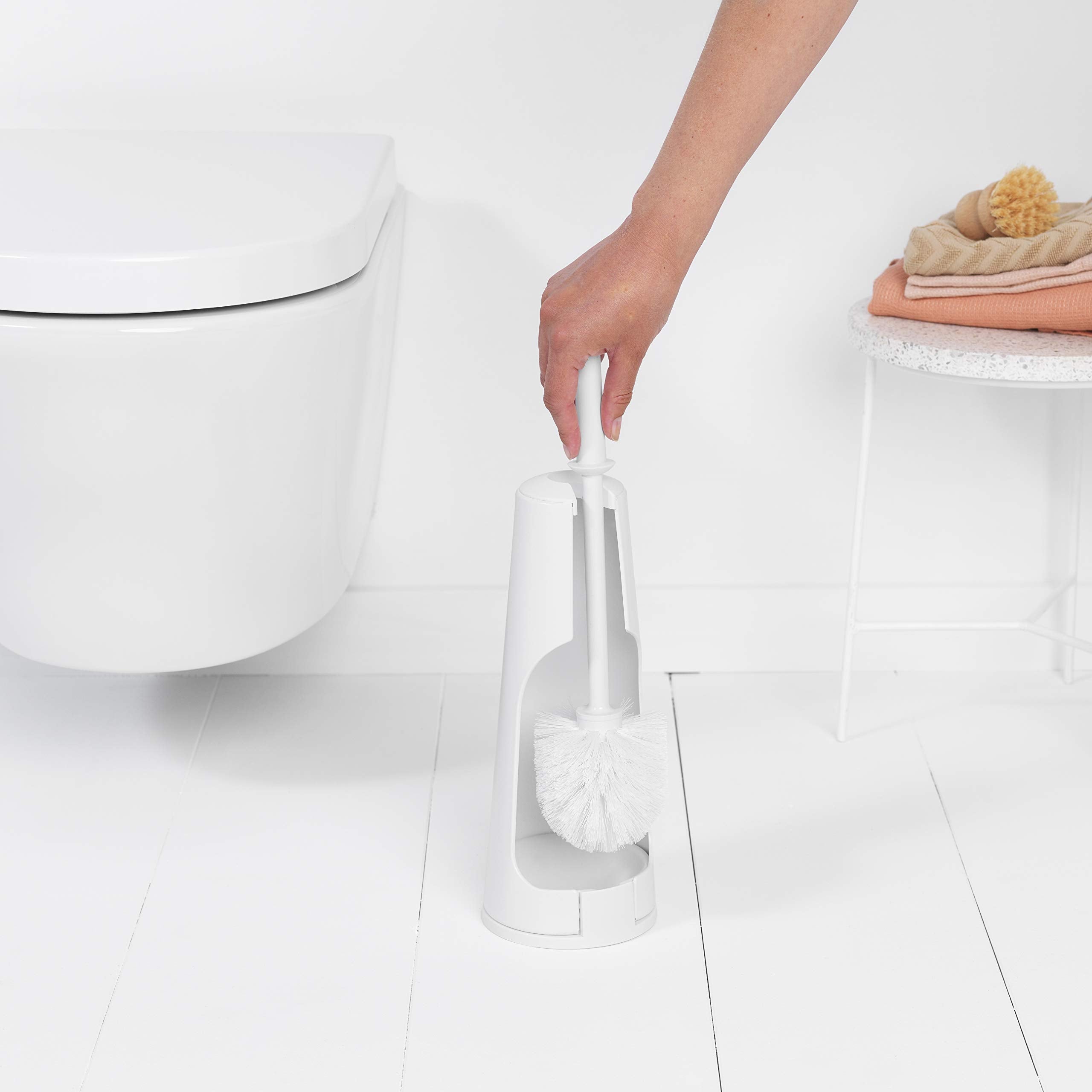 Brabantia Corrosion Resistant Toilet Brush and Holder - White Metal | 42 x 12 x 12 cm 4