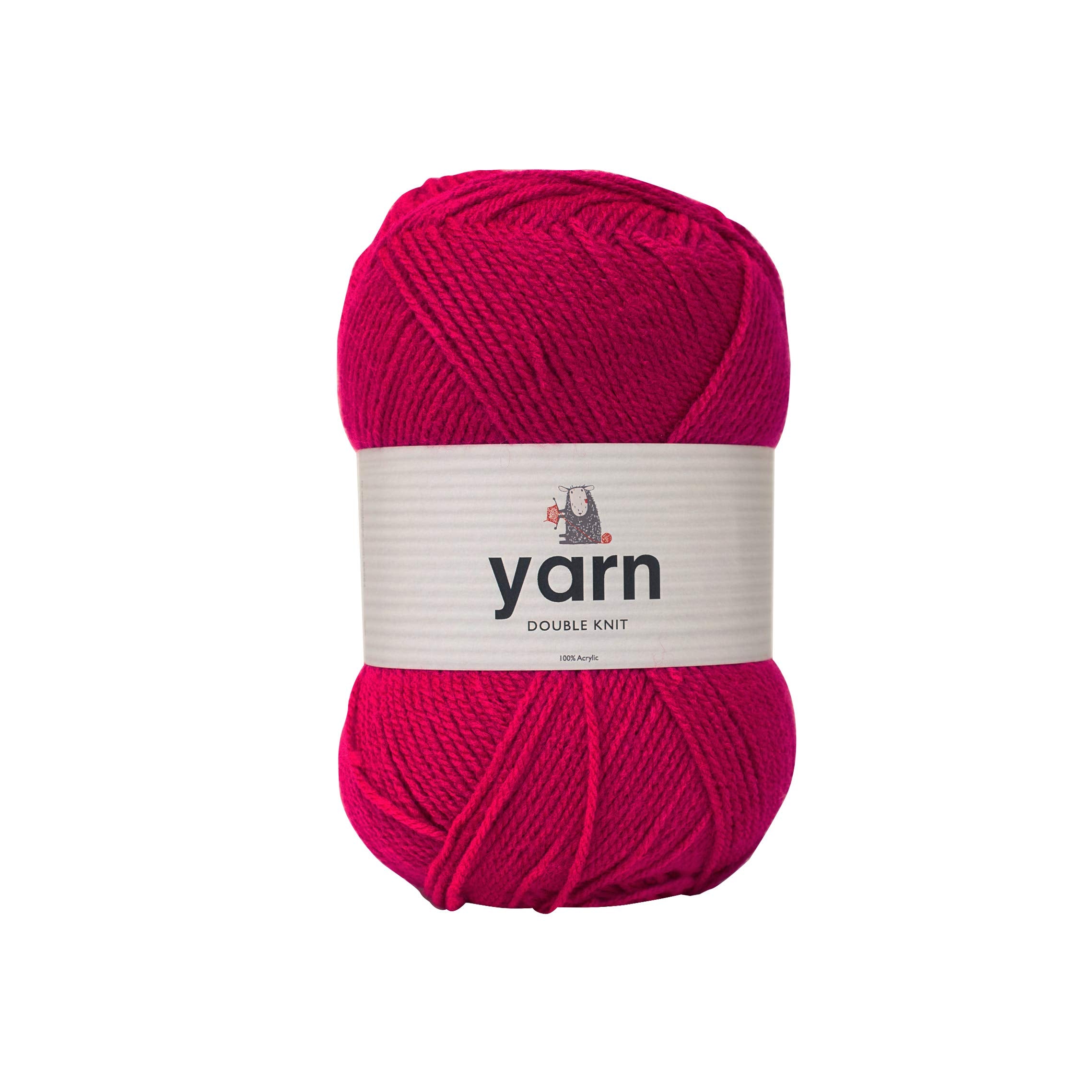 KORBOND DK Bright Pink Yarn - 100g Acrylic Wool | Double Knit | Hypoallergenic | 290m