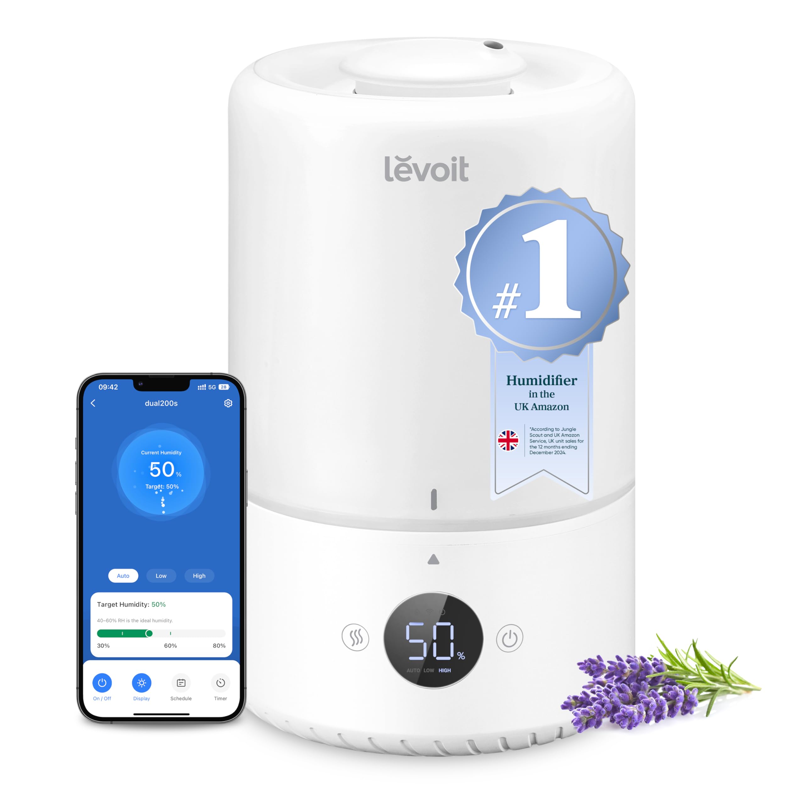 Levoit Smart Cool Mist Top Fill Humidifier with Sensor | 3L Capacity | Up to 25 Hr Run Time 1