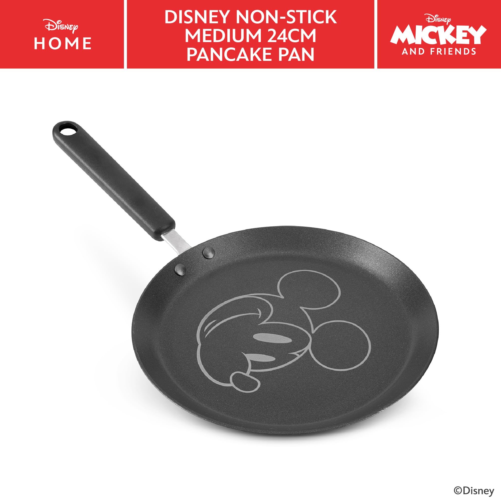 Prestige Disney Induction Pancake Pan - 24cm Non-Stick, Mickey Design, Dishwasher Safe, Grey 2