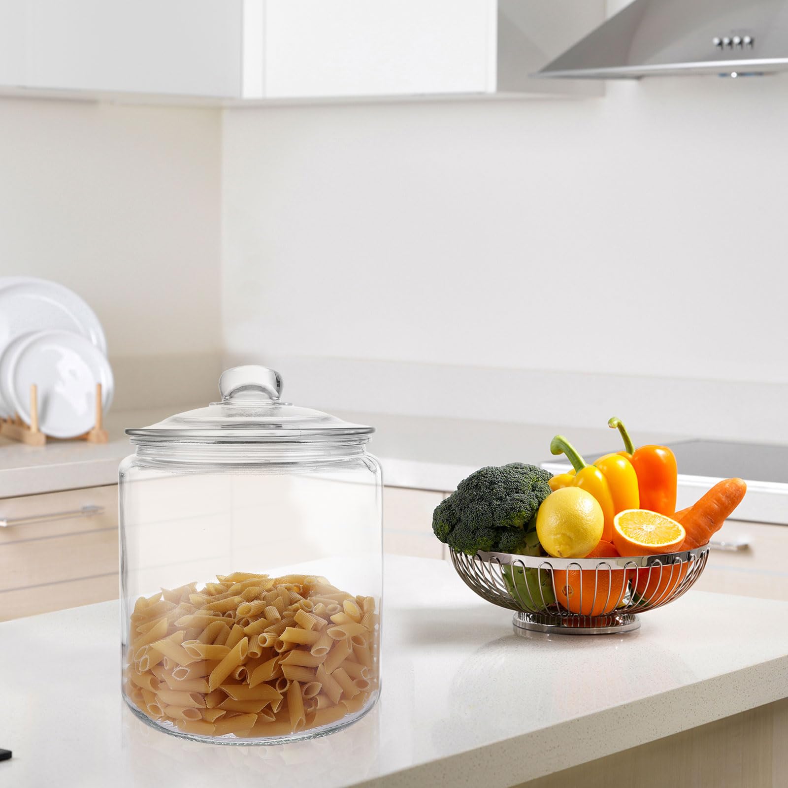 ASelected Glass Storage Jar 4L Airtight Lid for Dry Foods, Pasta, Sweets | 17x25cm 3