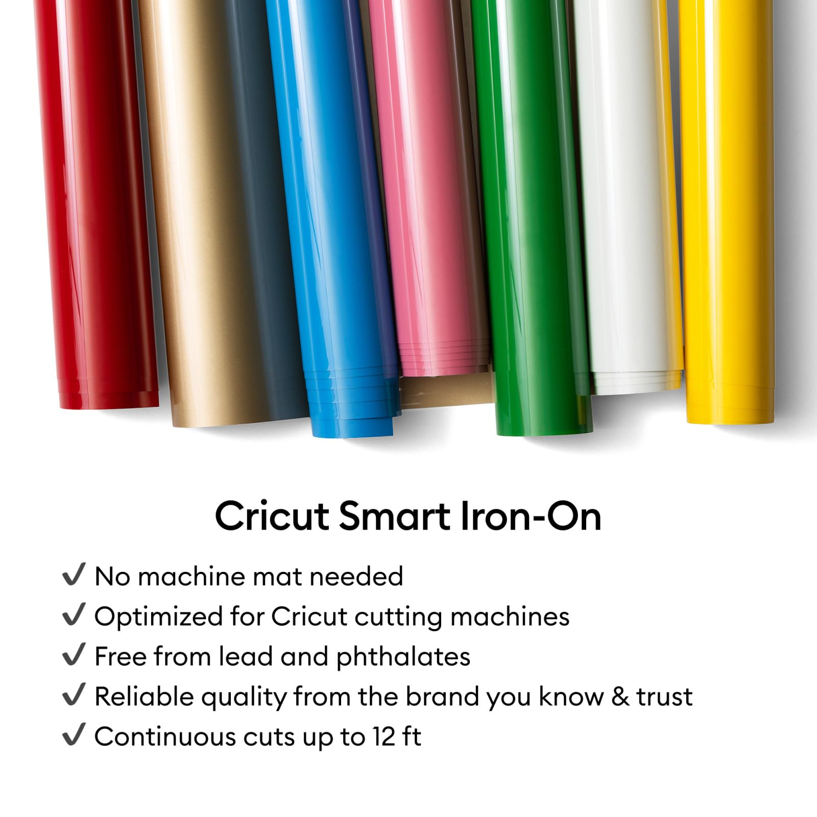 Cricut Smart HTV Heat Transfer Vinyl - Matless Iron-On for All Fabric Types | White | 0.9 m Roll 8