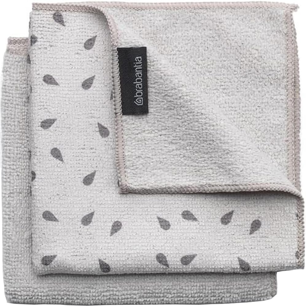 Brabantia Microfibre Cleaning Cloths - Set of 2, Streak Free, Machine Washable | 30x30 cm 1