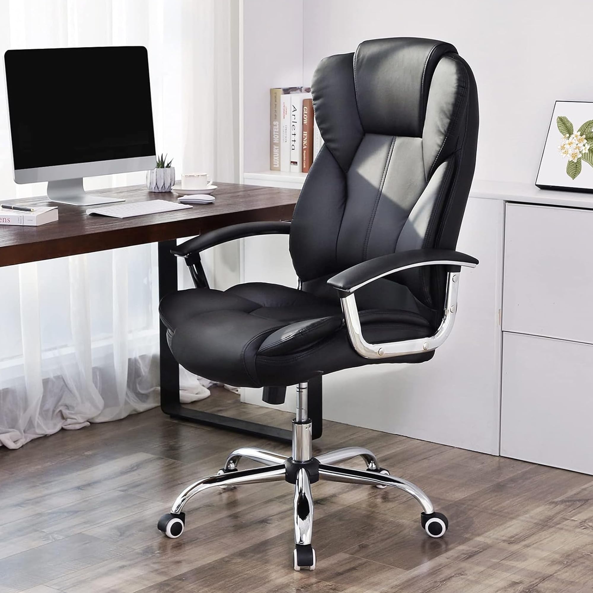 SONGMICS Office Chair - Adjustable Height & Recline | Supports up to 150 kg | Ink Black