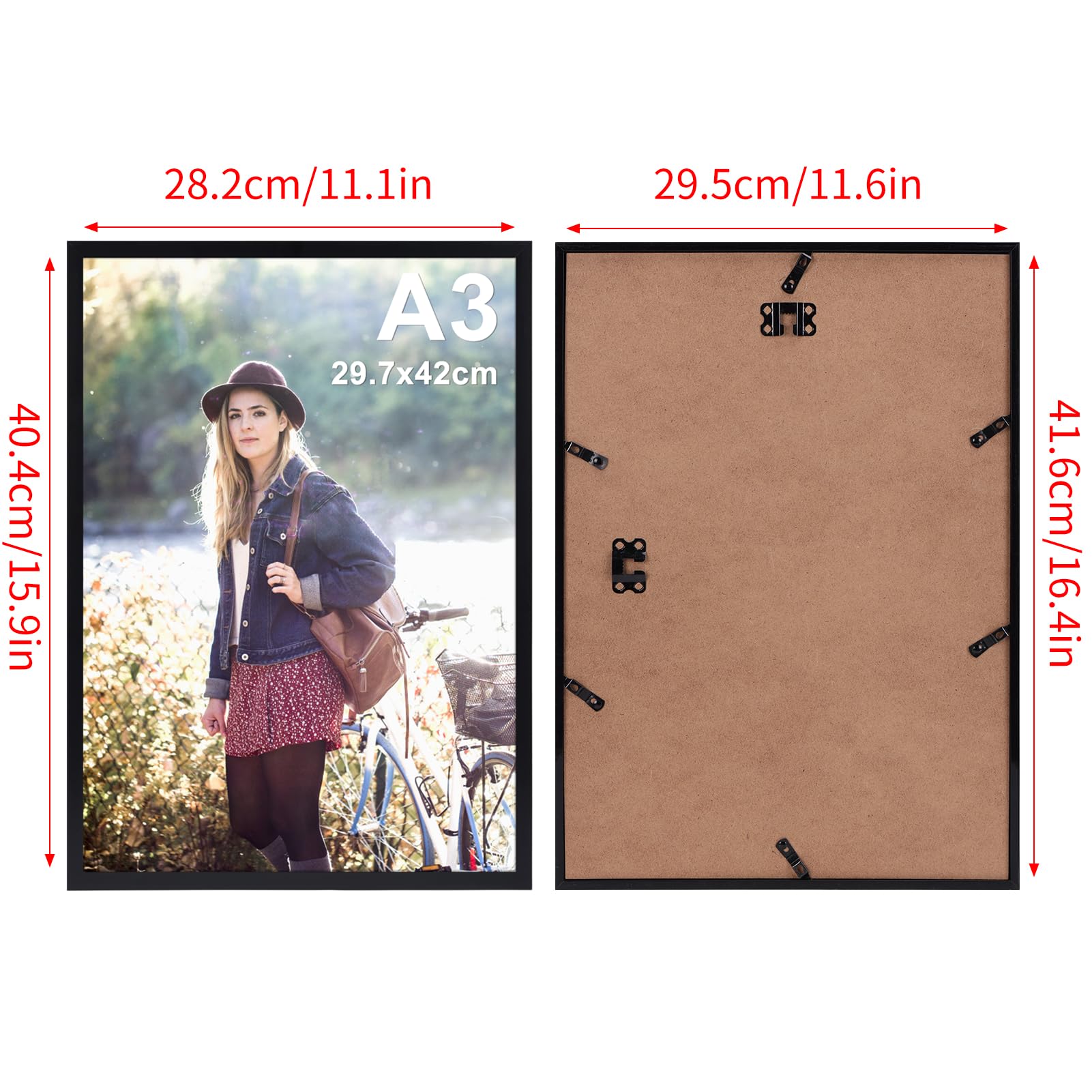 Ditwis A3 Picture Frame Black | Wall & Tabletop Display | PVC Frame, PS Window 2