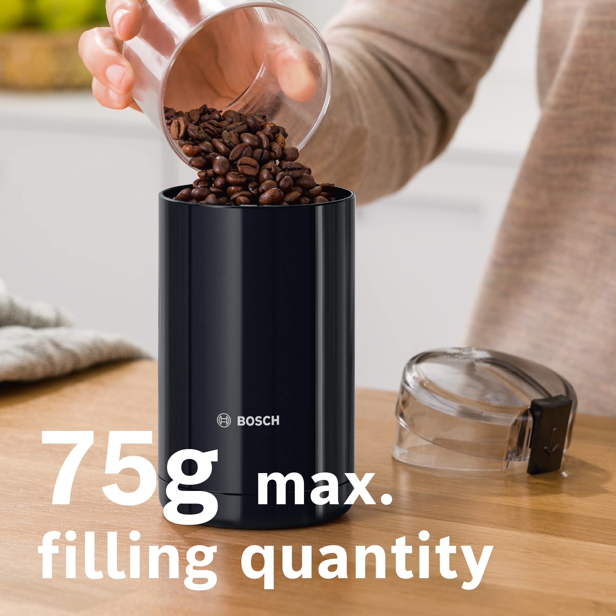 Bosch Electric Blade Coffee Grinder - 75g Capacity | Stainless Steel Blades | Black 5