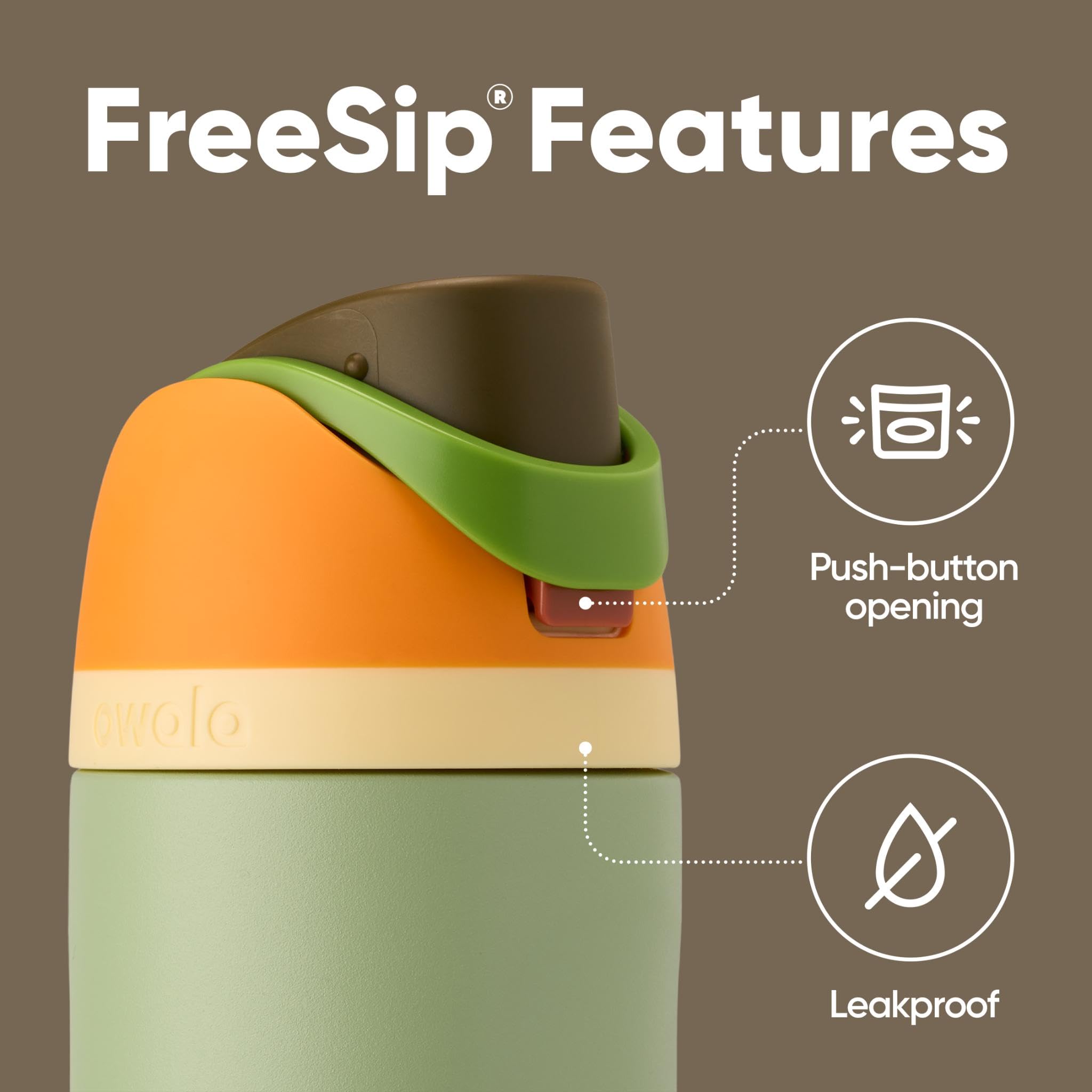 Owala FreeSip Insulated Stainless Steel Water Bottle with Straw | 710ml | Camo Cool 3