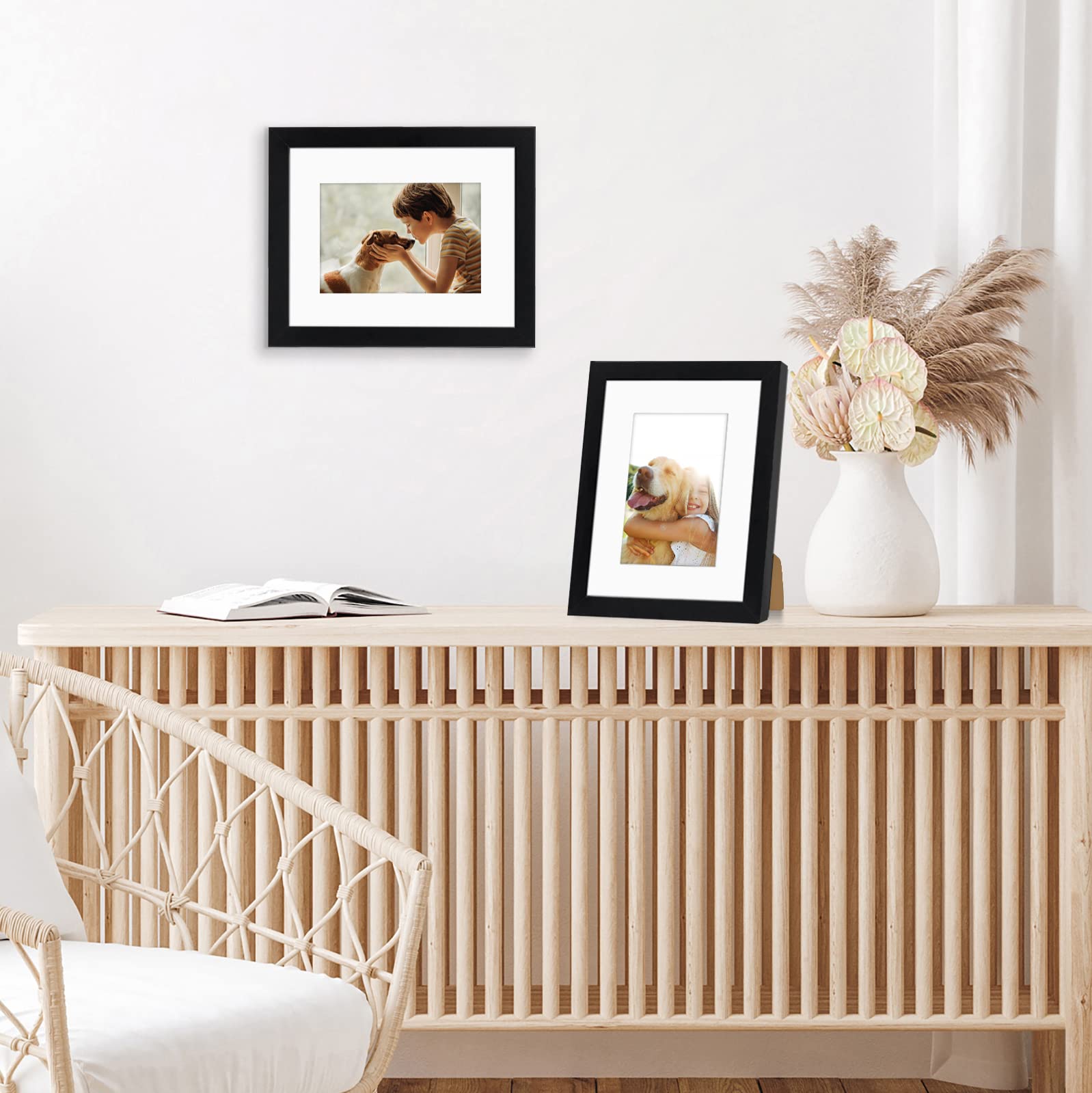 Americanflat 8x10 Photo Frames in Black - Set of 2 | Engineered Wood | Shatter-Resistant Glass 5