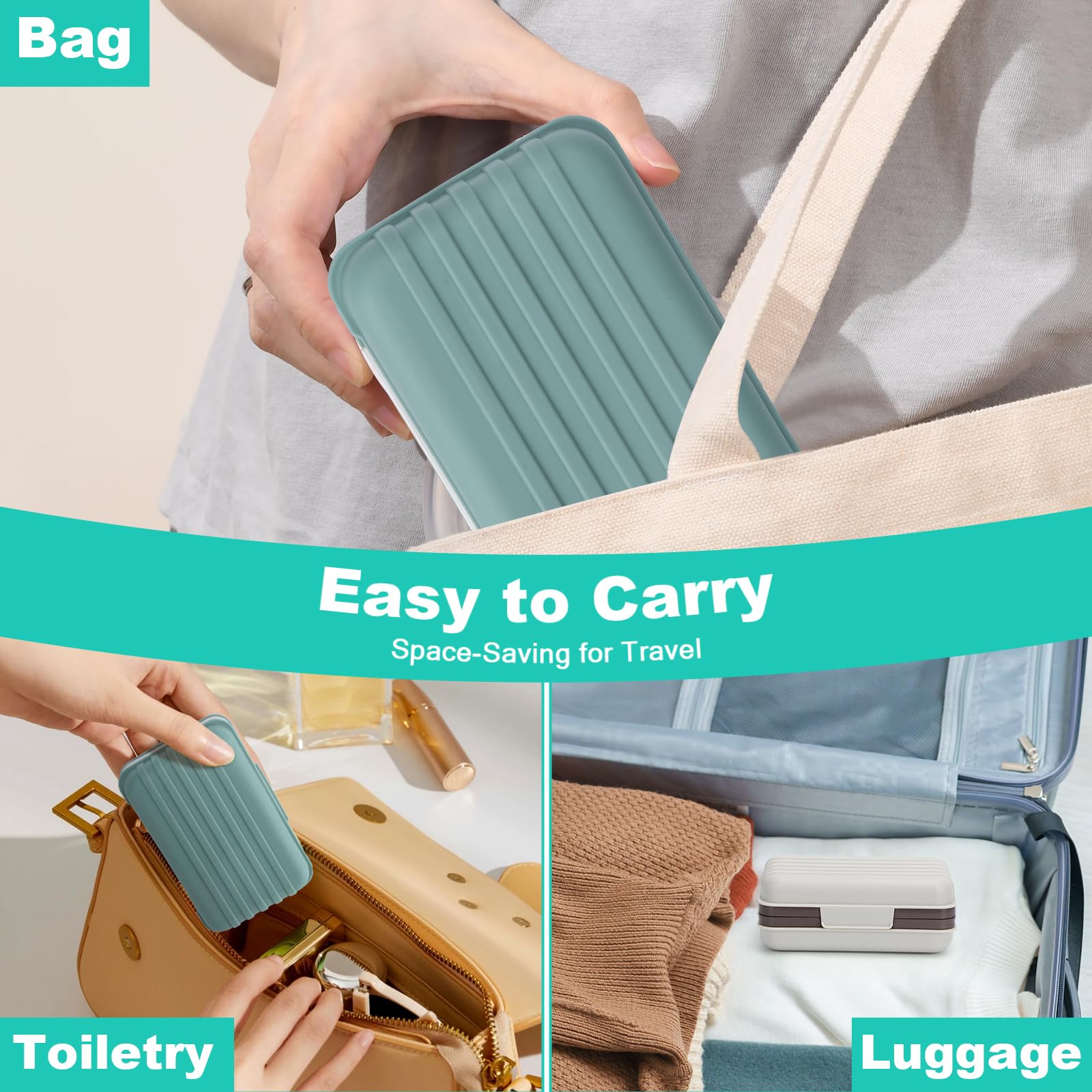 Alyvisun 2 Pcs Travel Soap Case with Lid - Leakproof Design | Removable Draining Board | PP Material 7