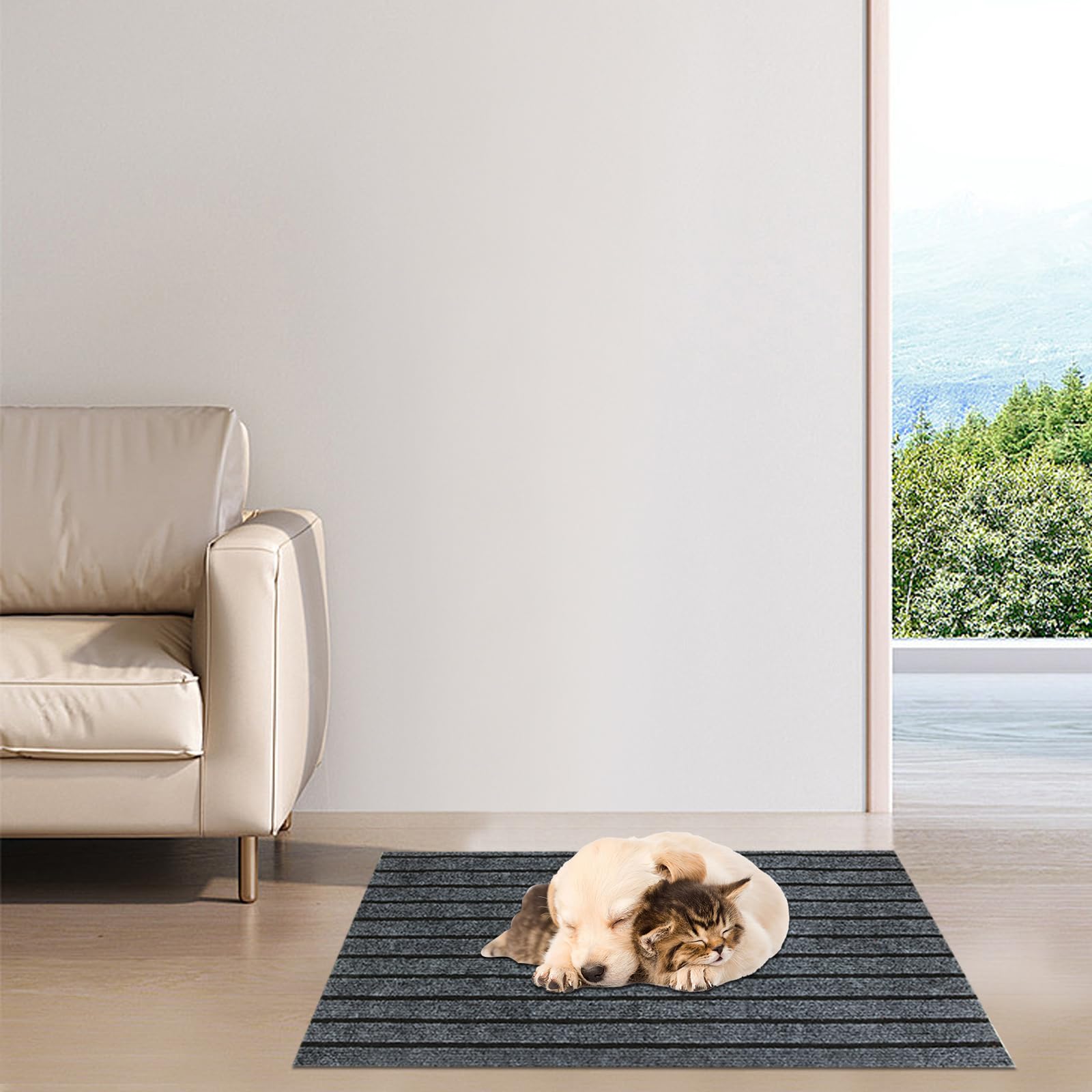 ASelected Indoor/Outdoor Doormat - Heavy Duty, Washable Rubber, 40x60 cm | Grey 7