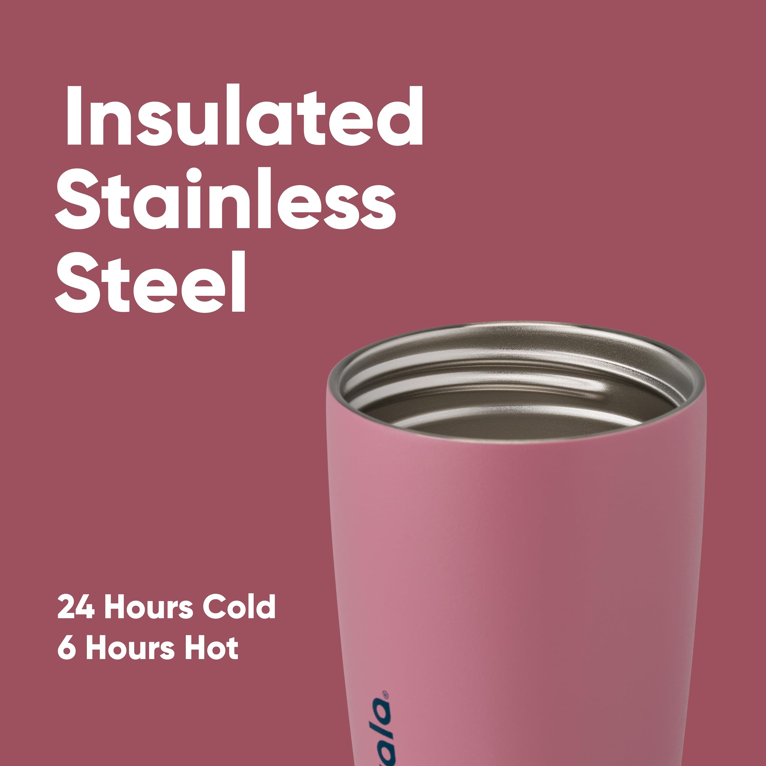 Owala SmoothSip Slider Insulated Stainless Steel Coffee Tumbler - 355ml, Leak-Proof | Hot 6H/Cold 24H | Crochet Queen 4