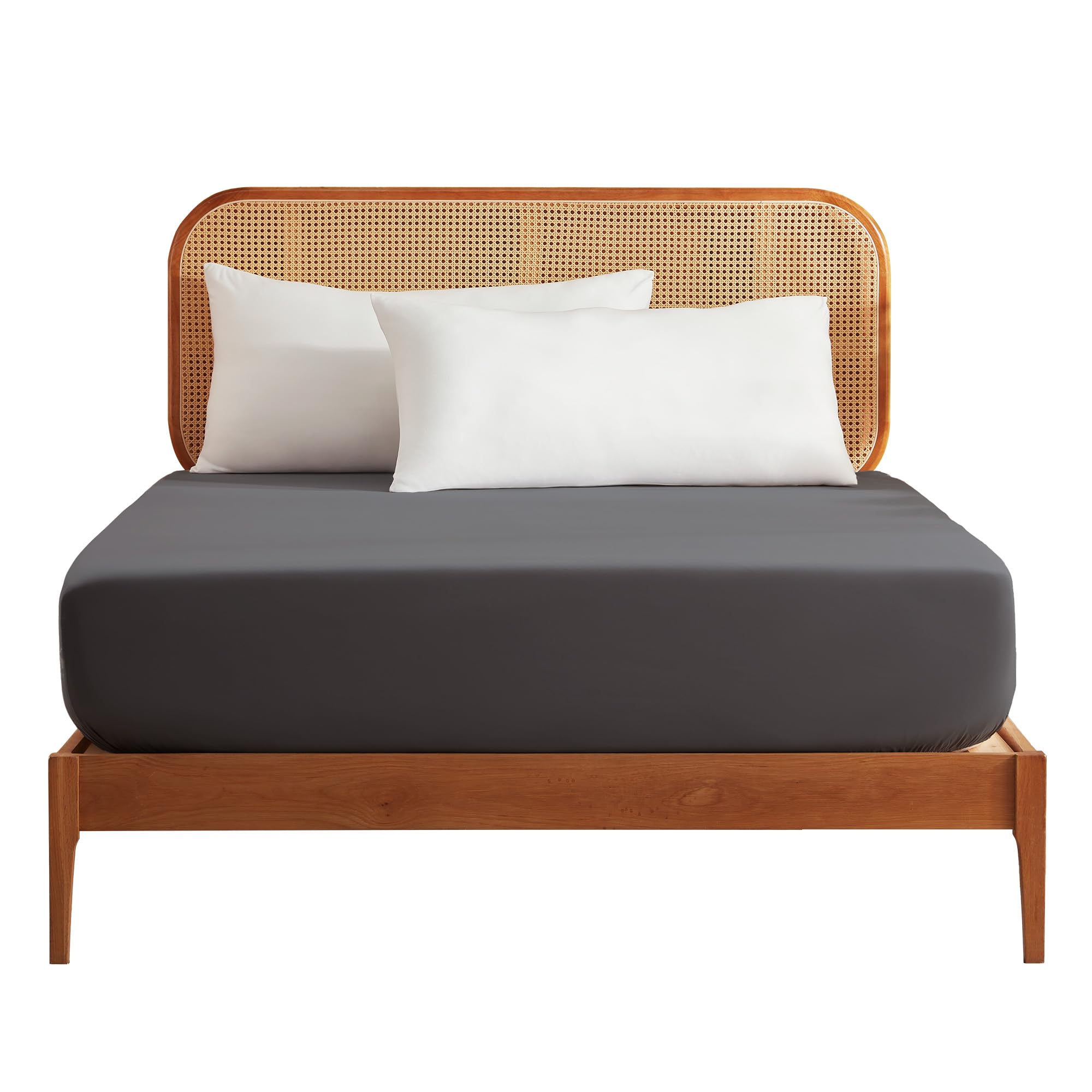 Sonive Single Fitted Sheet - Deep Fitted, Ultra Soft Brushed Microfiber | Dark Gray | 90 x 190 + 30cm 7