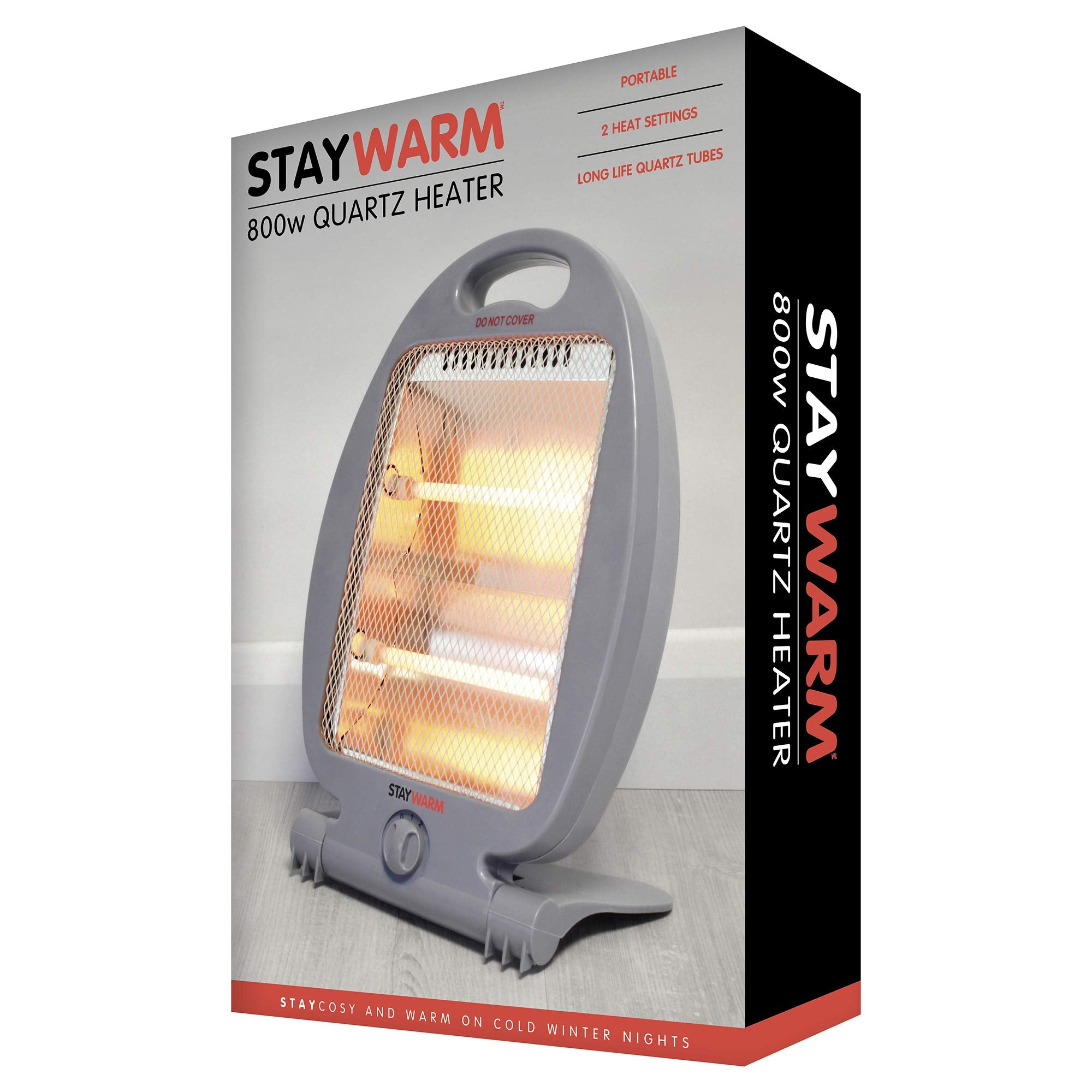 STAYWARM 800W 2 Bar Quartz Heater - Compact, Lightweight, 2 Heat Settings 5