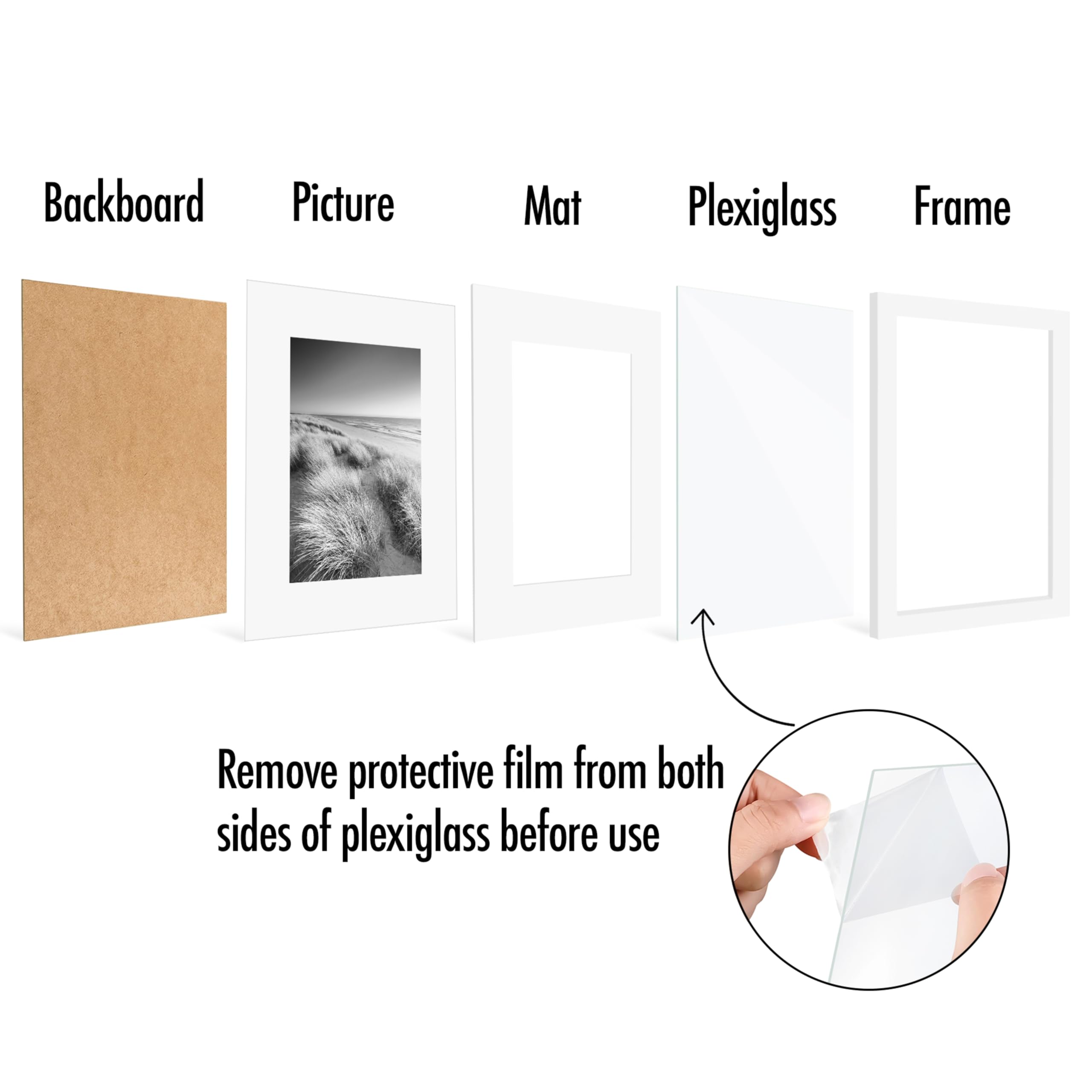 Americanflat 8x10 Photo Frames in White - Set of 2 | Fits 7x5 with Mount | Wall & Tabletop Display 7