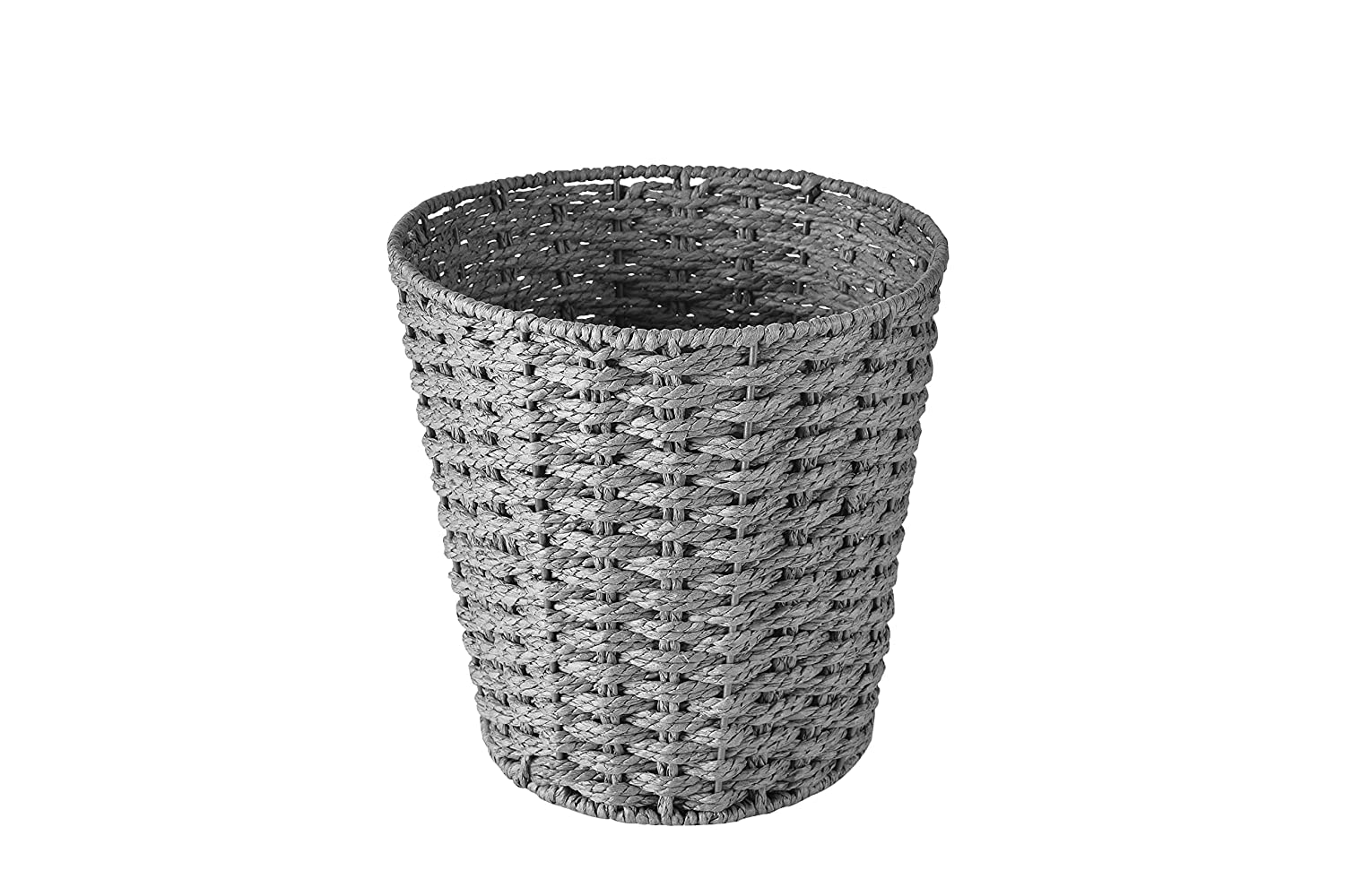 Zuvo Round Wicker Waste Paper Bin - Hand Woven Jute | Grey | 25x25x18 cm 7