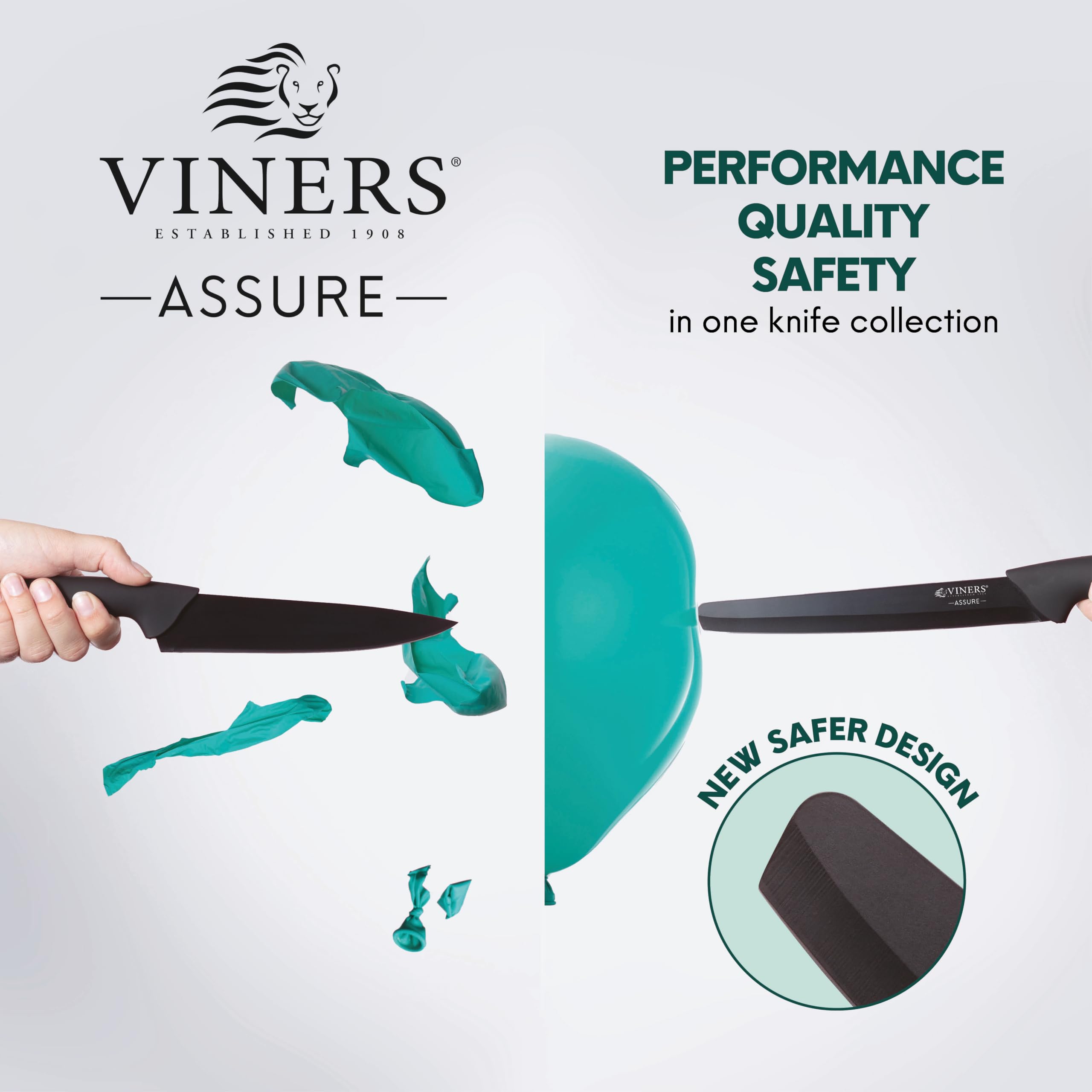Viners Assure 3 Piece Prep Knife Set | Stainless Steel Blades | Non-Stick Coating | Soft Grip Handles 8