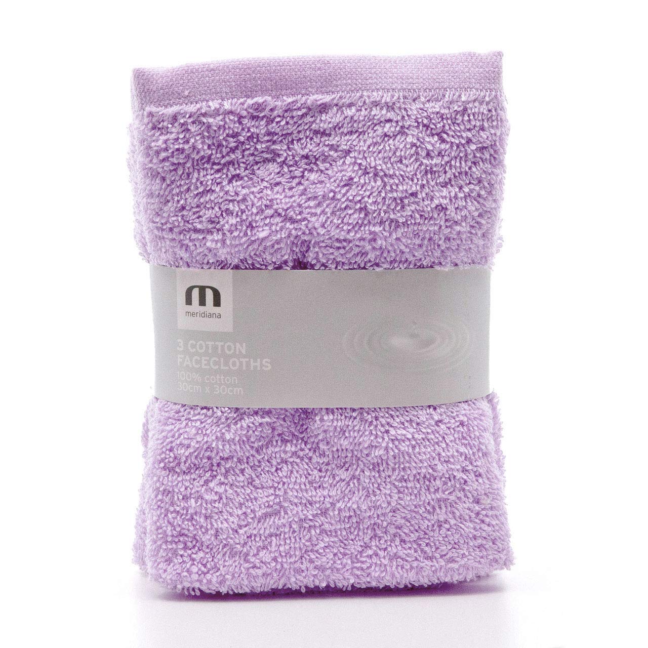 MERIDIANA Super Soft 100% Cotton Family Washcloths - Pack of 3 Lavender | 30 x 30 cm 1