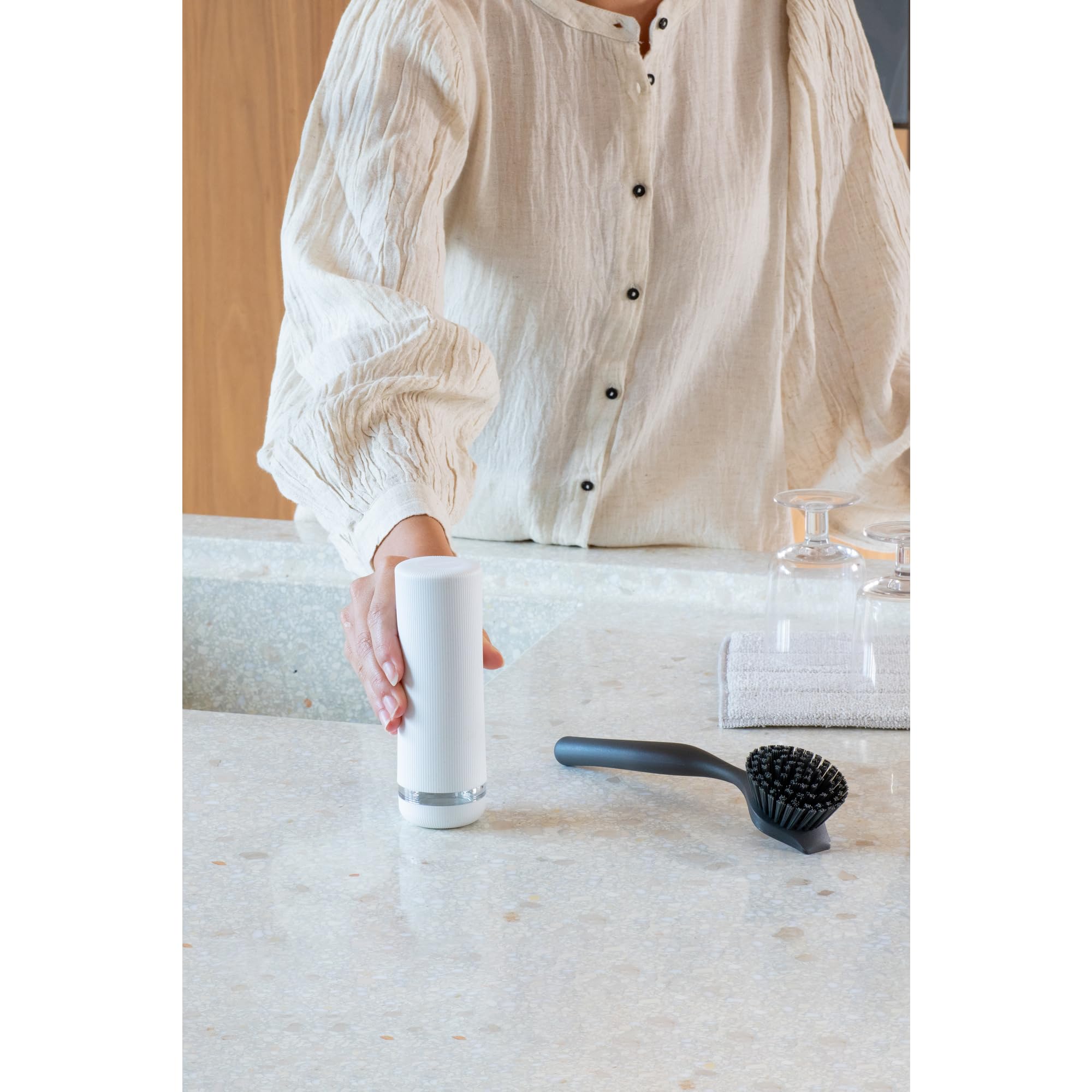 Brabantia SinkStyle Soap Squeezer - 200ml Capacity | Non-Drip | Mineral Fresh White 6
