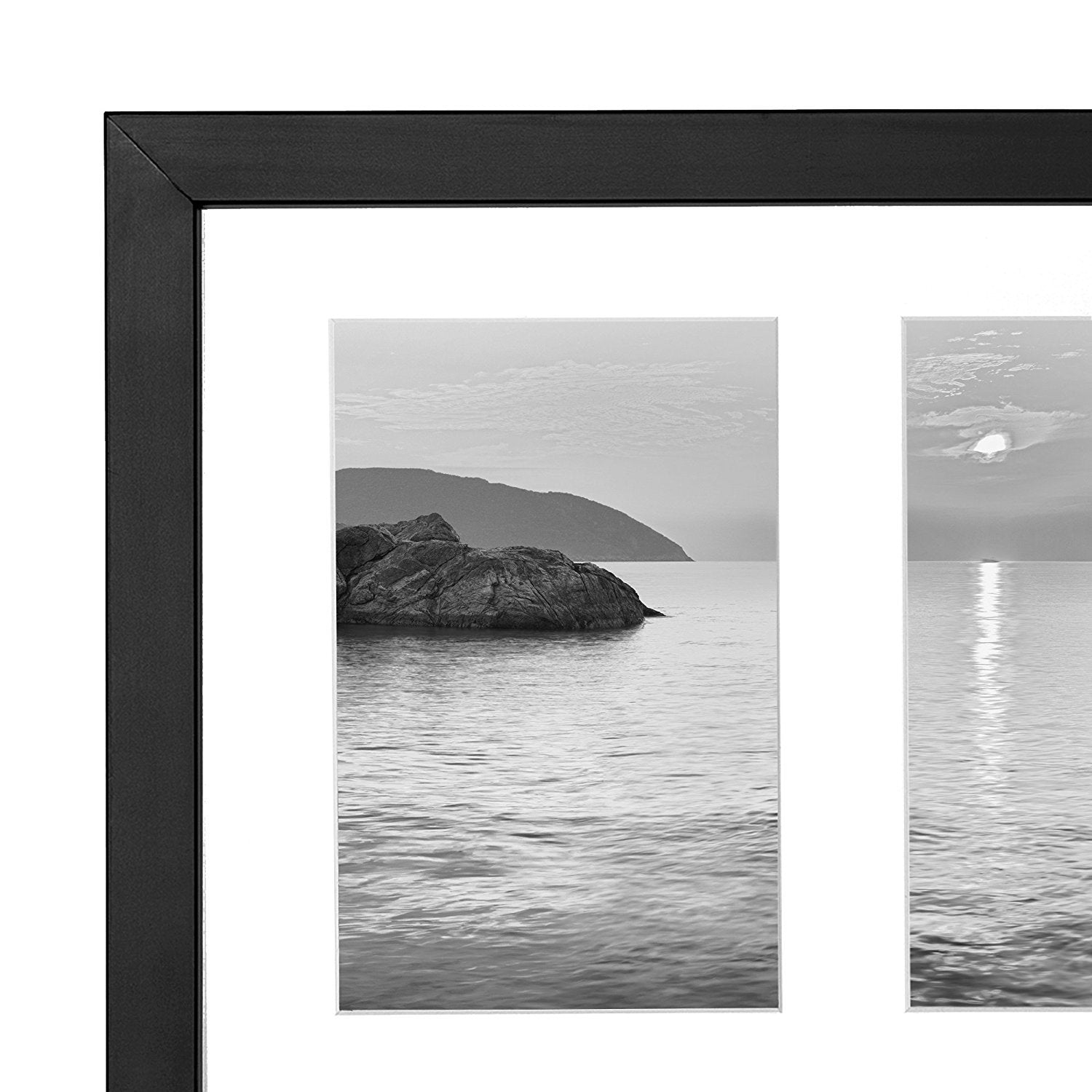 Americanflat Black 8x16 Collage Photo Frame for One 8x16 or Three 4x6 Photos | Shatter-Resistant Glass 9