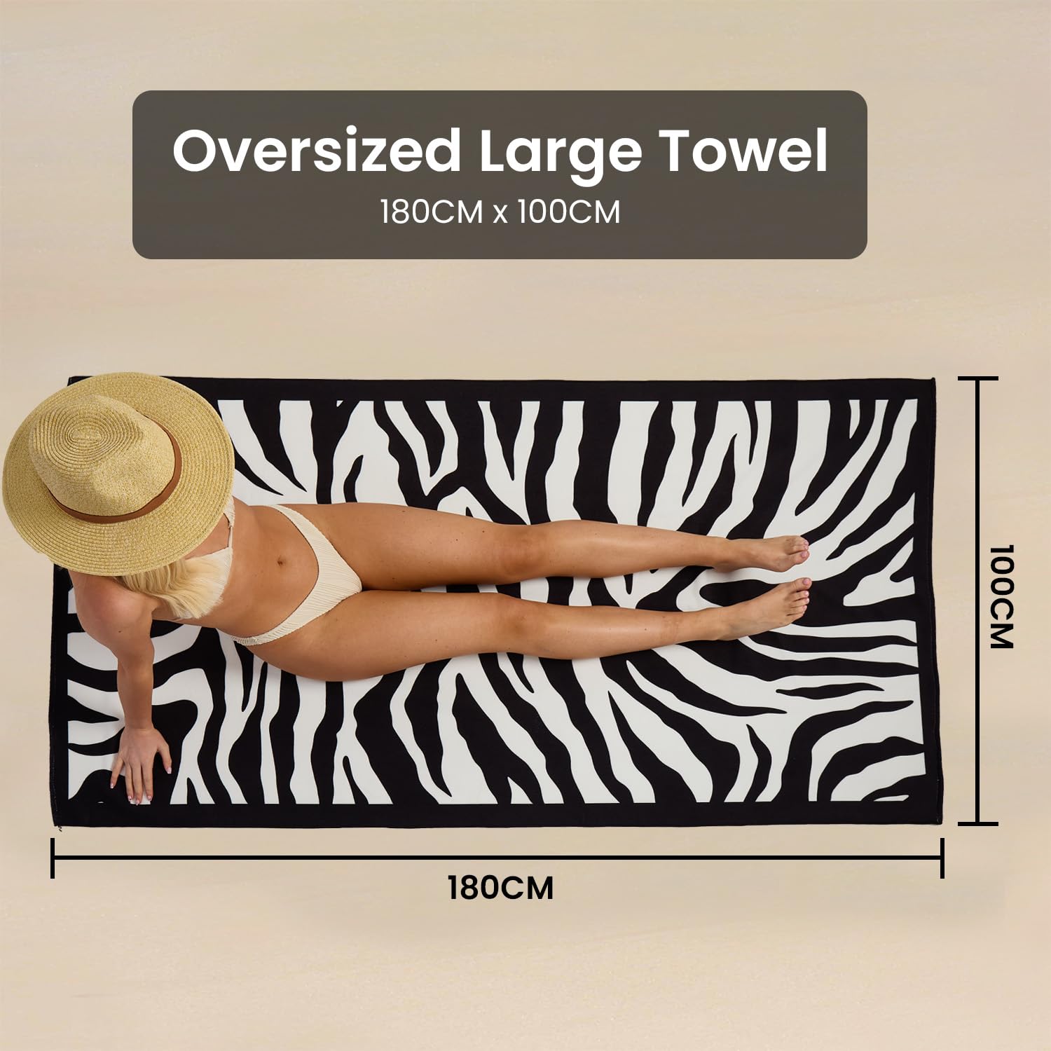 GC GAVENO CAVAILIA Extra Large Microfibre Beach Towel - Quick Dry, Sand Free, Non-Slip | 180 x 100 cm (1 Piece) 7