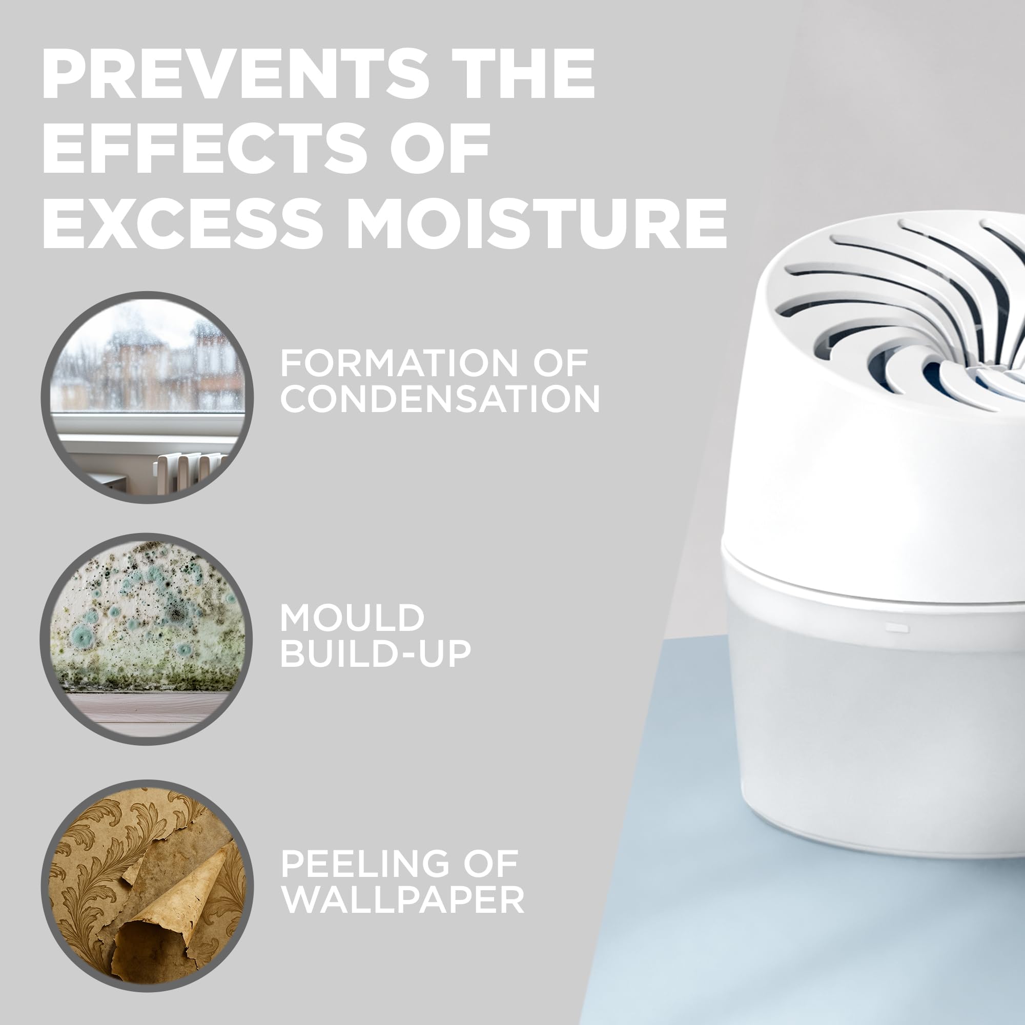Unibond AERO 360° Humidity Absorber with 1x Refill - Controls Moisture & Odour | Up to 20m² 7