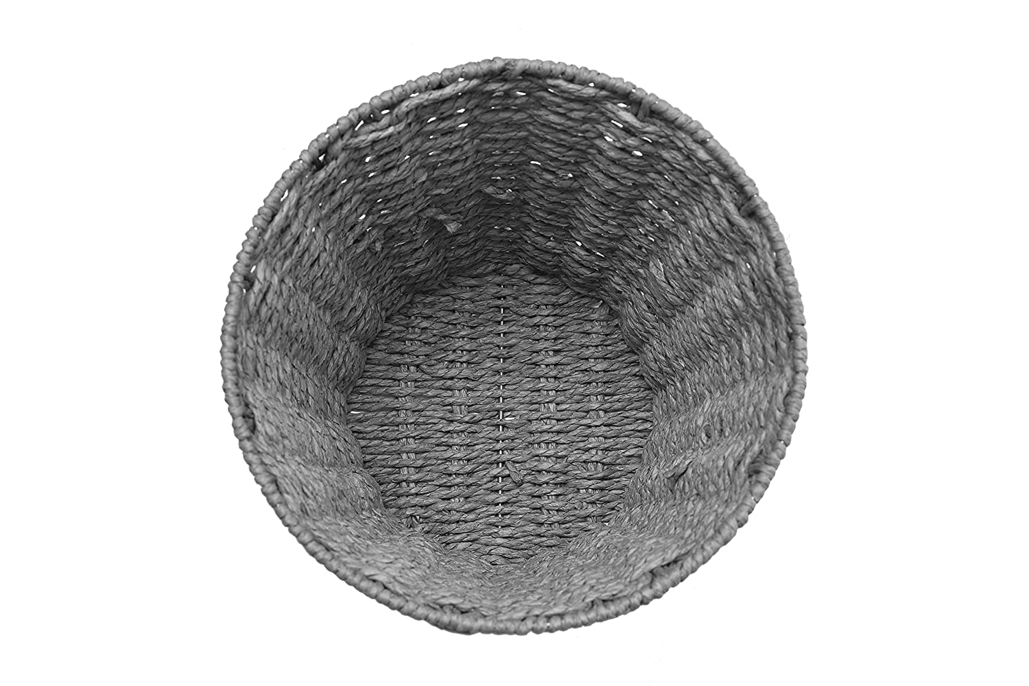 Zuvo Round Wicker Waste Paper Bin - Hand Woven Jute | Grey | 25x25x18 cm 5