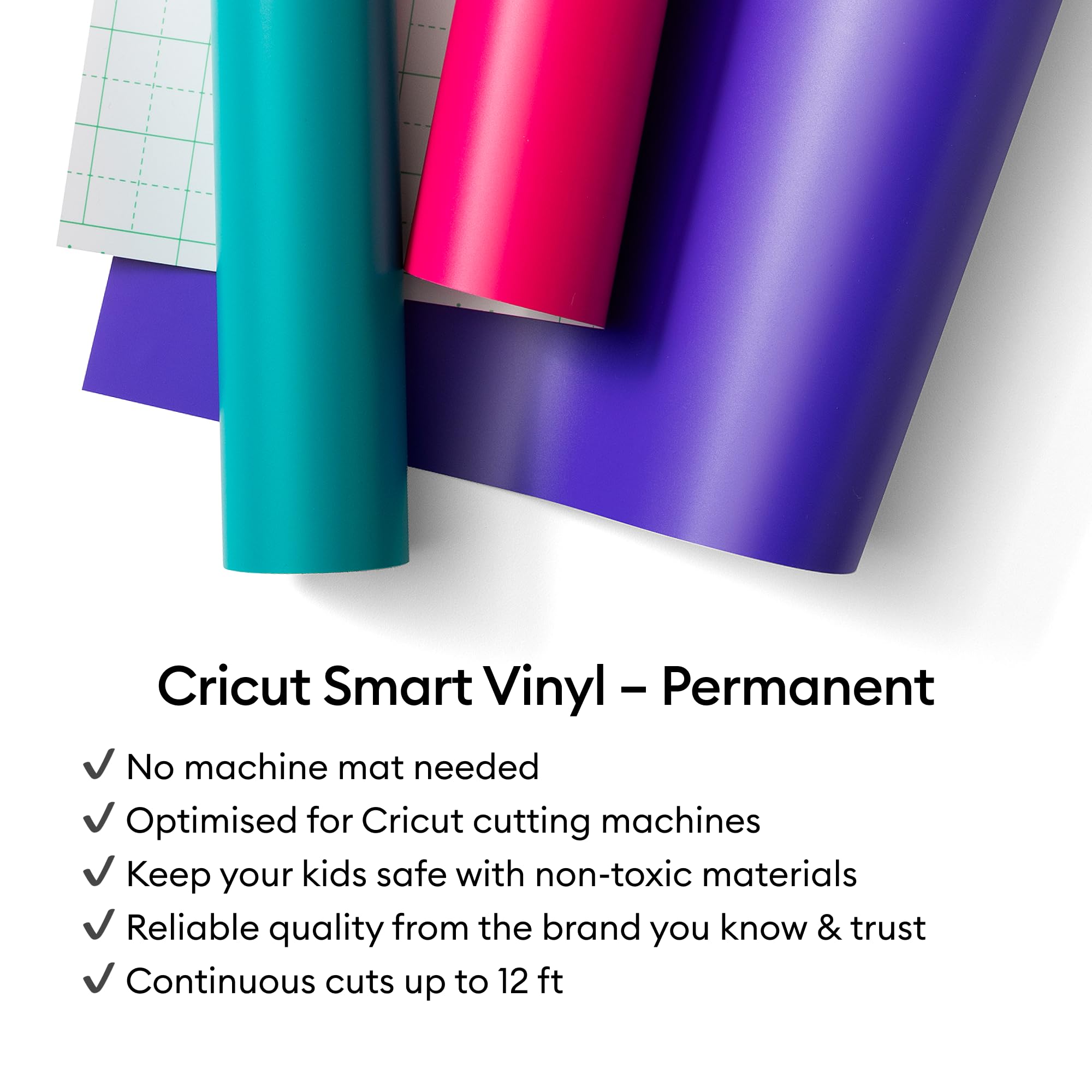 Cricut Smart Vinyl Permanent Adhesive Sheet - White Matte Finish | No Mat Needed | 33cm x 0.9m 9