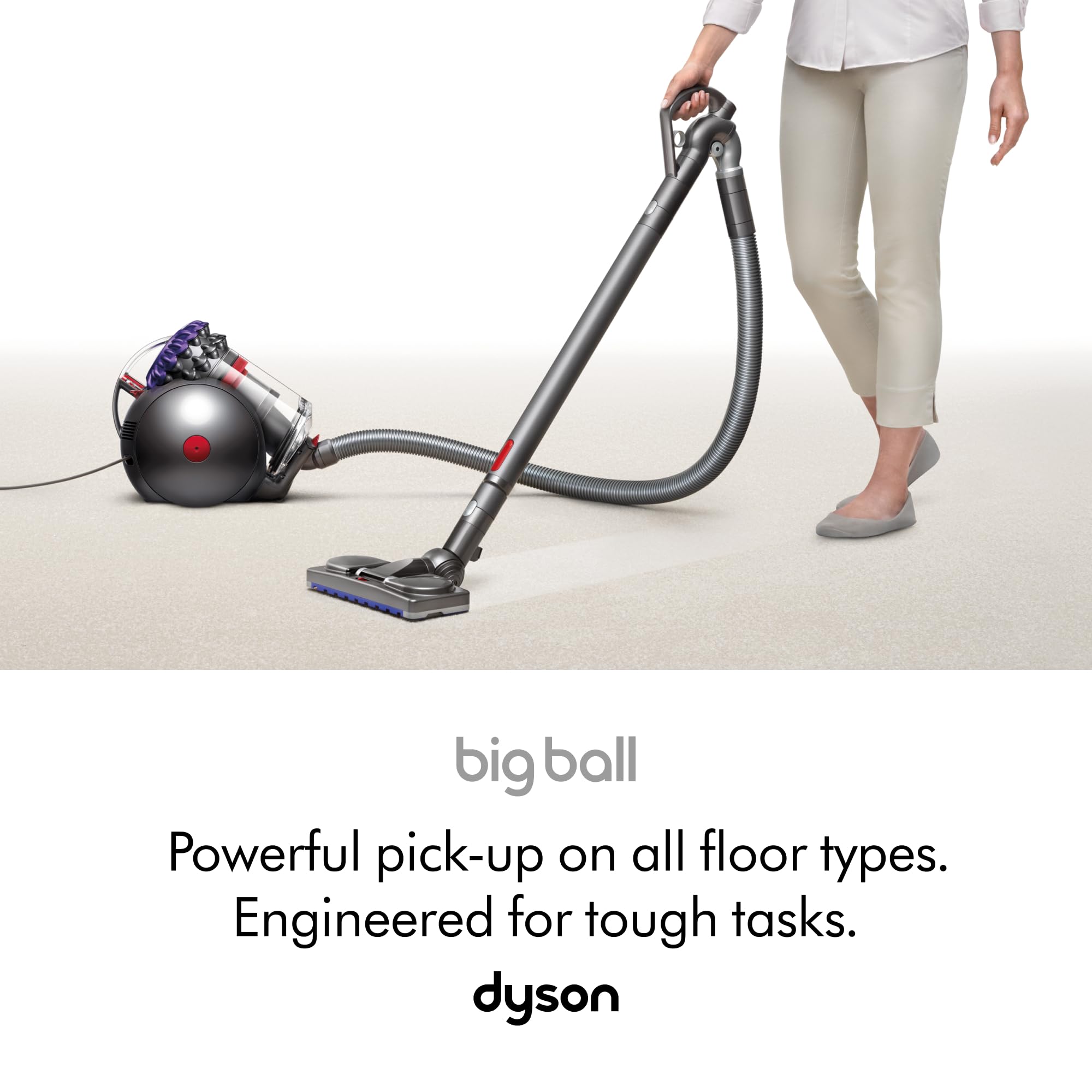 Dyson Big Ball Multifloor 2 Cylinder Vacuum - Bagless, Washable Filter, 600W Power | Yello / Iron