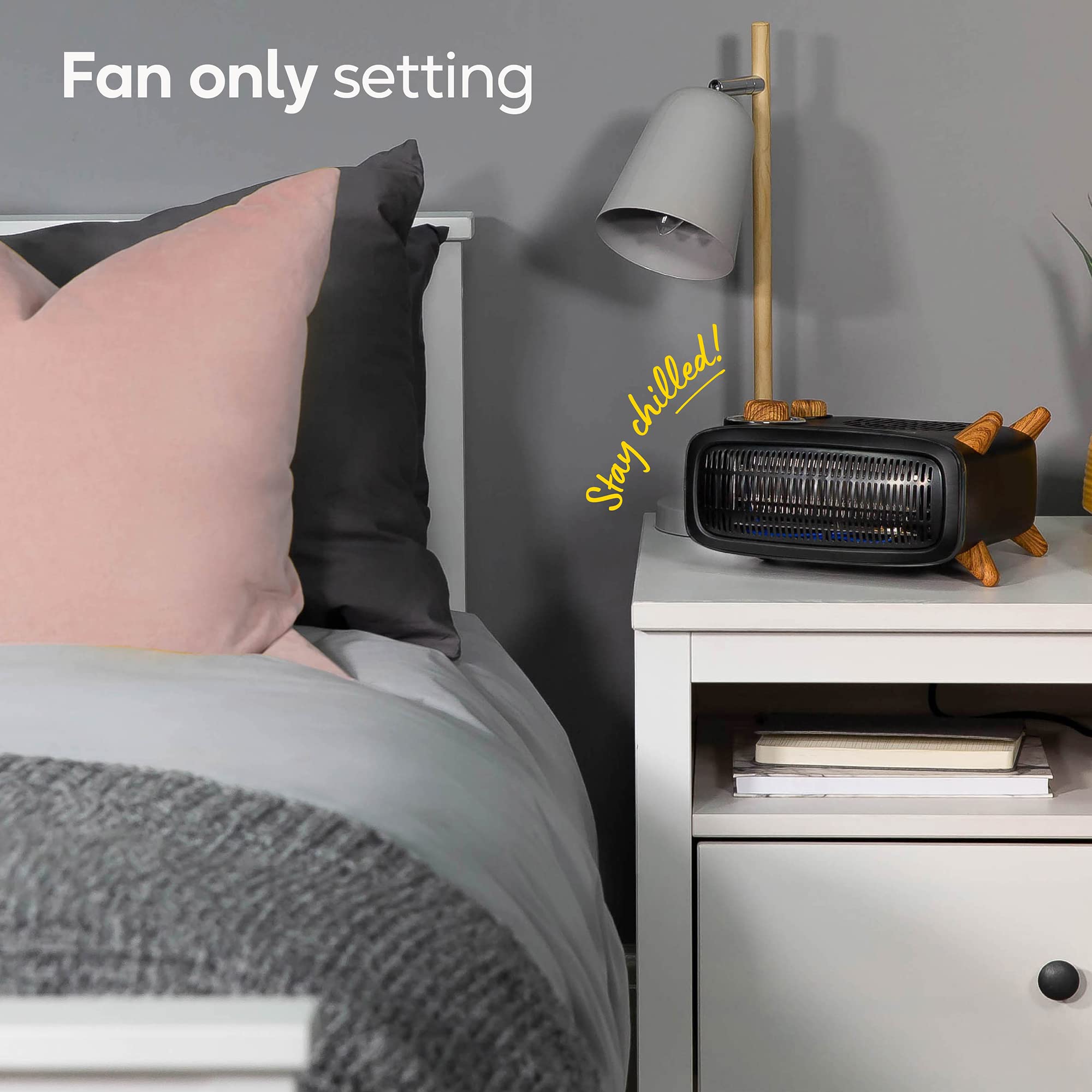 Russell Hobbs 1.8kW Retro Electric Fan Heater - Black Scandi Wood Effect | 20m² Coverage 5