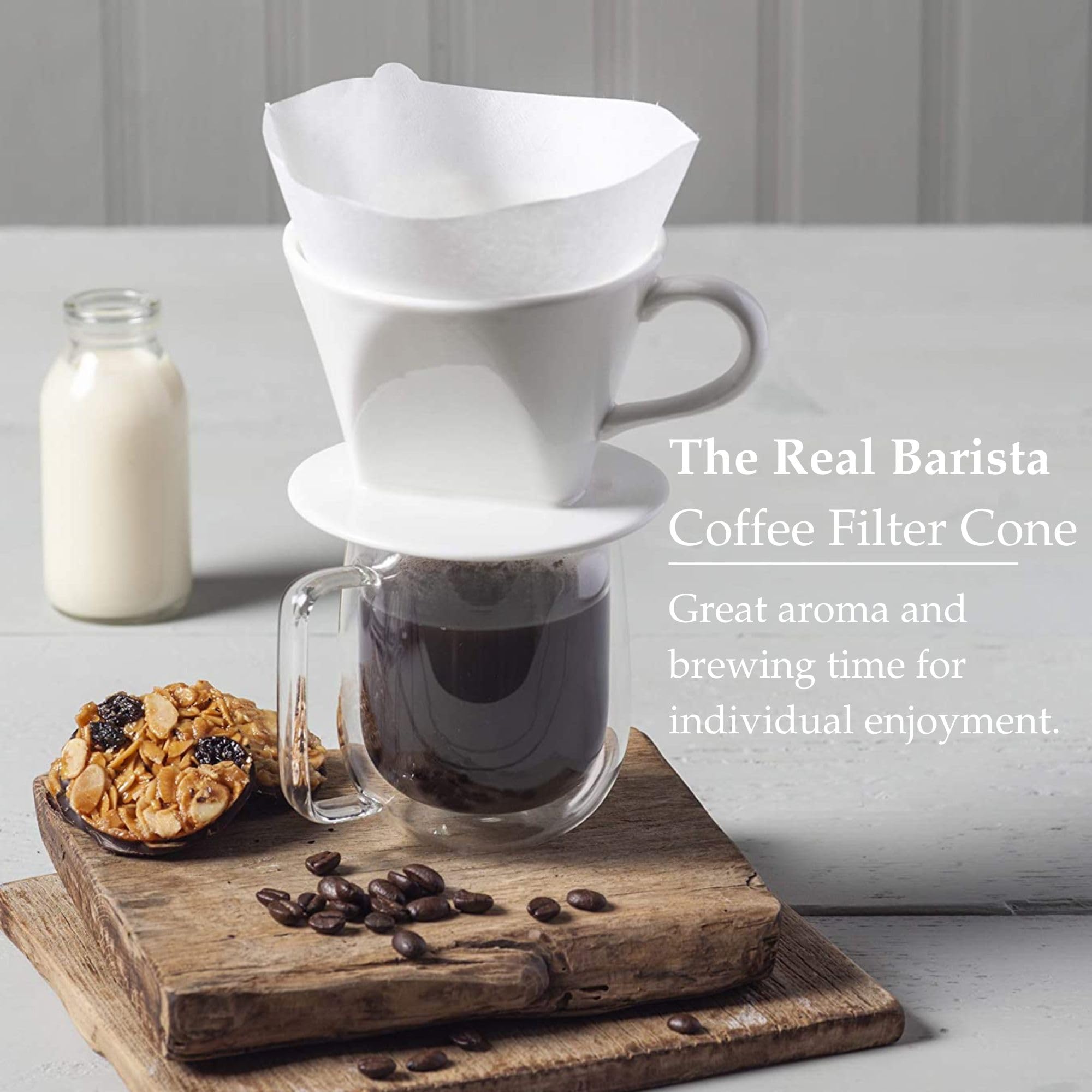 WM Bartleet & Sons 1750 T262 Traditional Porcelain Coffee Filter Cone - White | Fits All Mugs & Jugs 3